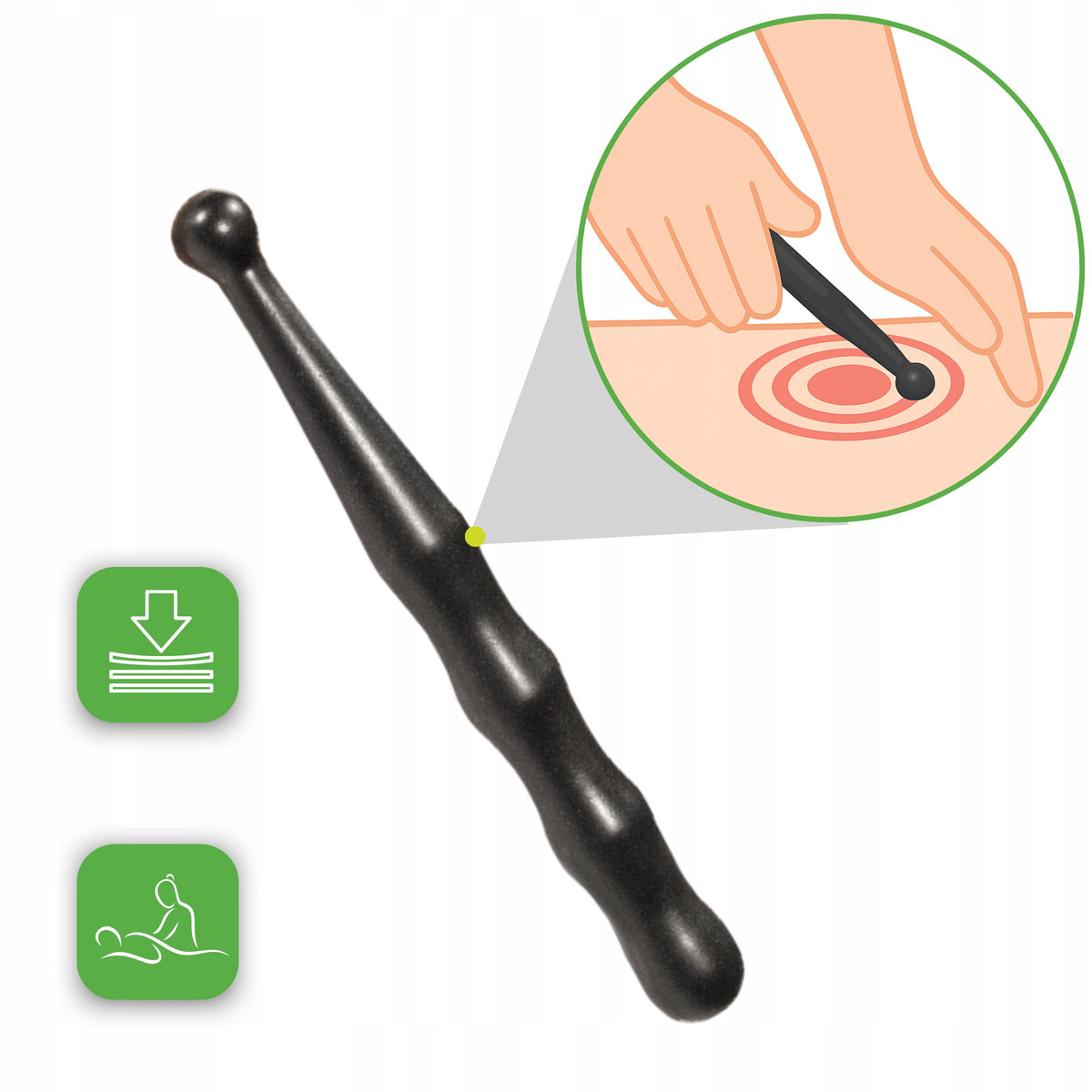 SET OF 2 BASALT STONES FOR PRESSURE POINT MASSAGE Manufacturer code różdżka kamień bazalt