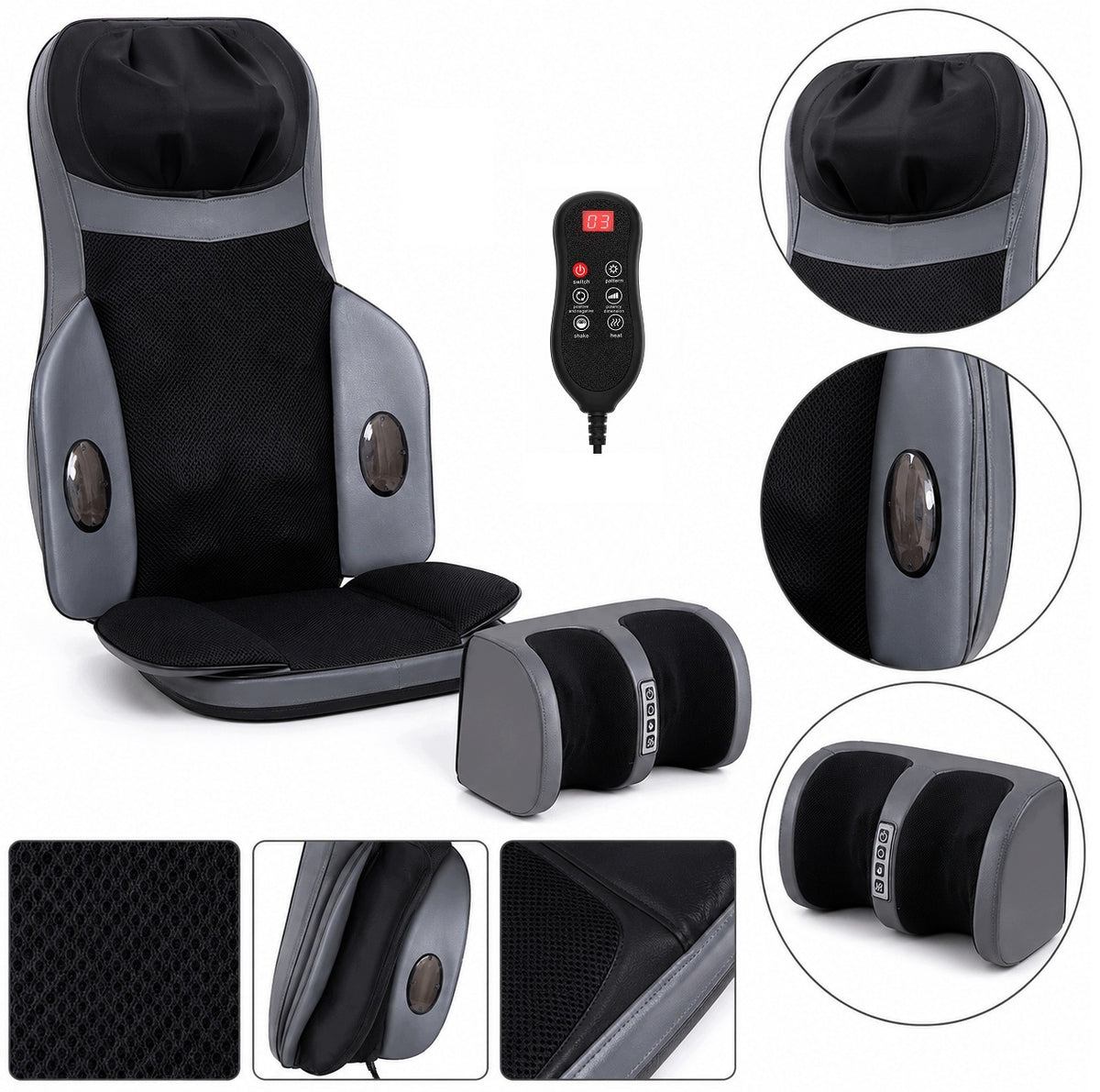 SET OF 2 in 1 SHIATSU Massage Mat Mattress Massage Chair + Foot Massager Manufacturer code Mata masująca Heat 3D
