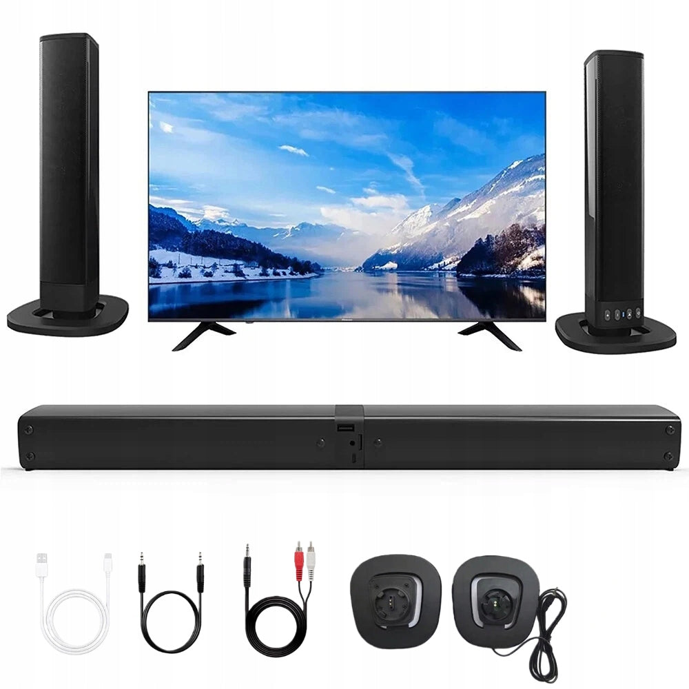 SET OF 2IN1 BLUETOOTH SOUNDBAR REMOVABLE RGB SPEAKER USB HDMI TV Model AL0AIS