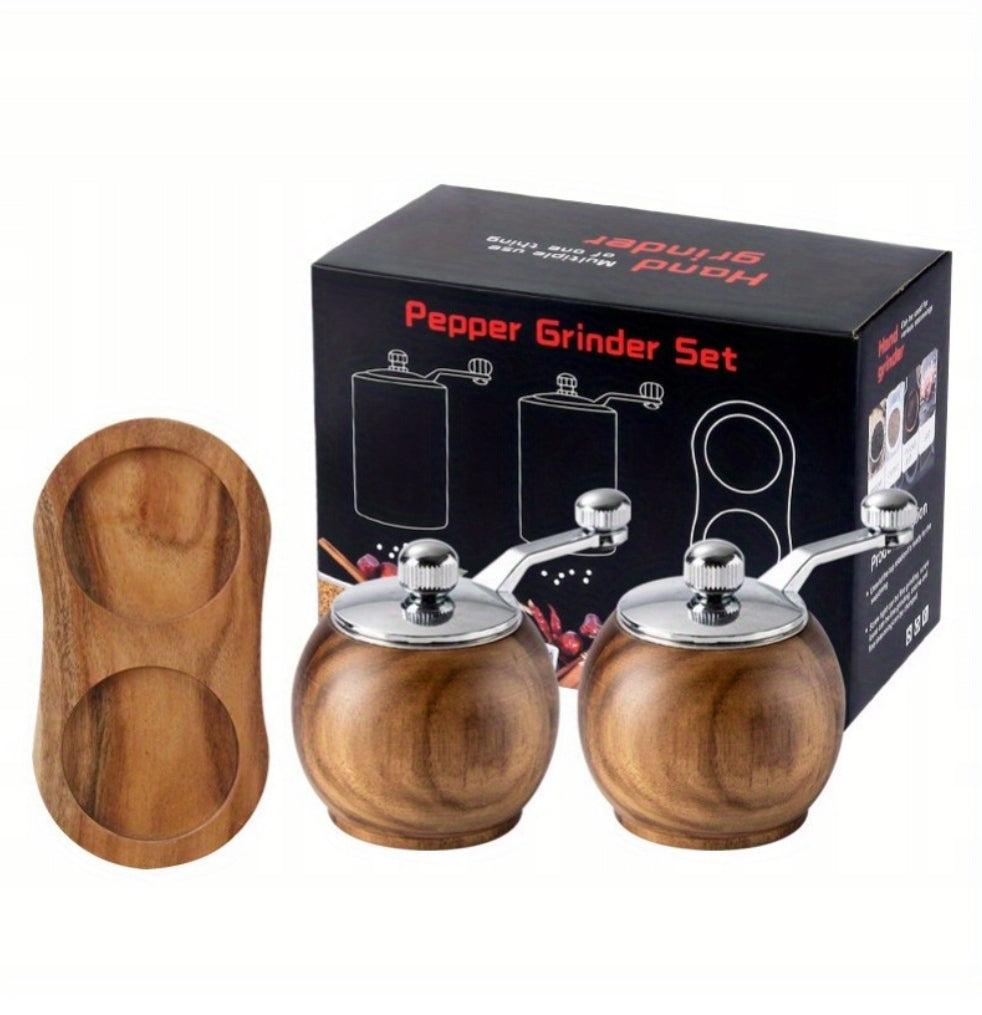 SET OF 2PCS WOODEN GRINDER DIKOM FOR PEPPER SALT SPICES ACACIA WOOD Manufacturer code 5907296315731 DIKOM