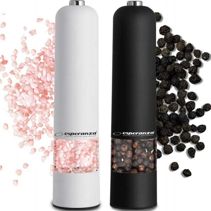 SET OF 2X AUTOMATIC ELECTRIC GRINDER FOR LED SPICE PEPPER SALT