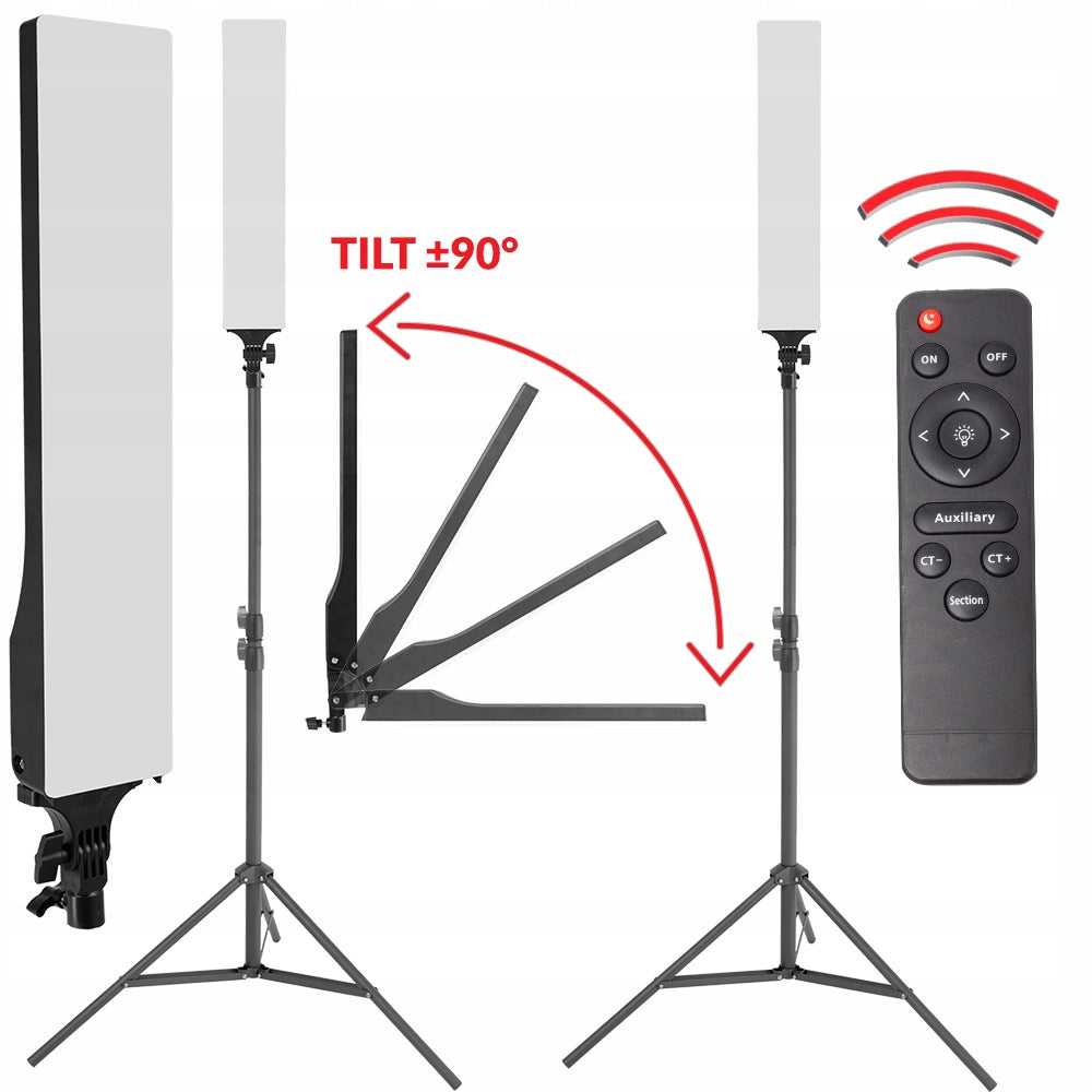 SET OF 2X LED PANEL COSMETIC LAMP RL-100 + TRIPODS