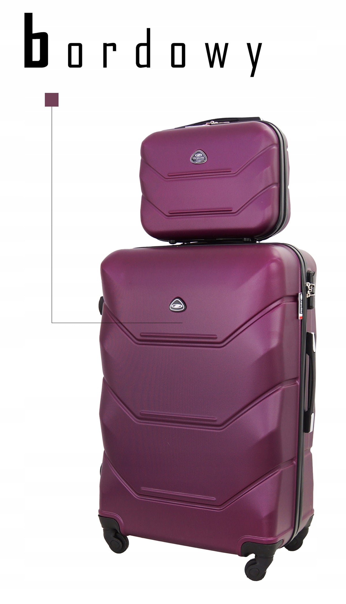 SET OF 2in1 TRAVEL SUITCASE ON WHEELS LARGE XXL CHEST COSMETIC BAG 950 Packaging status original