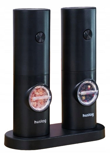SET OF 2x ELECTRIC GRAVITY GRINDER FOR PEPPER AND SALT SPICES BLACK