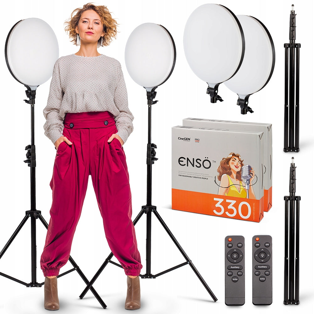 SET OF 2x ENSO 330 COSMETIC PANEL LAMP + TRIPODS Packaging status original