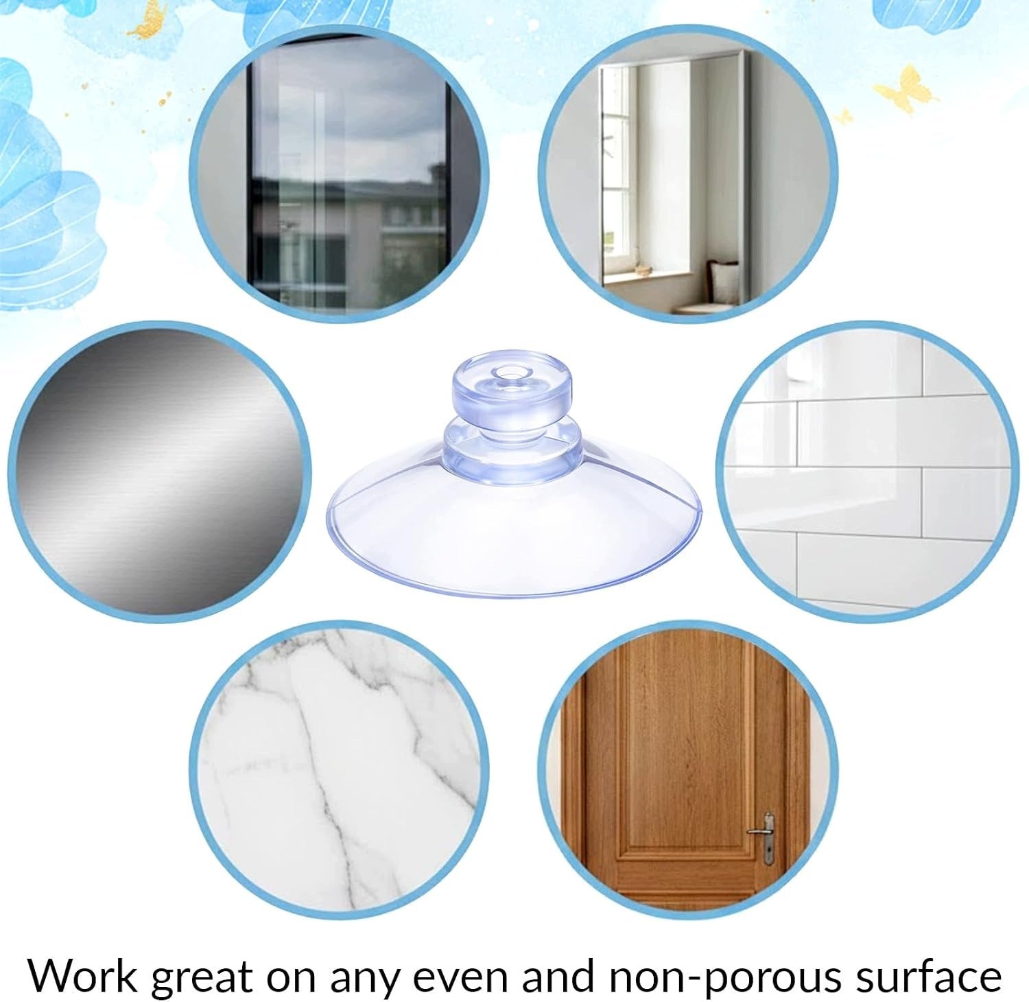 SET OF 30 SUCTION CUPS ø 20MM TRANSPARENT WINDOW HOOKLES Series 30 sztuk przyssawek, ø 20 mm, przyssawki
