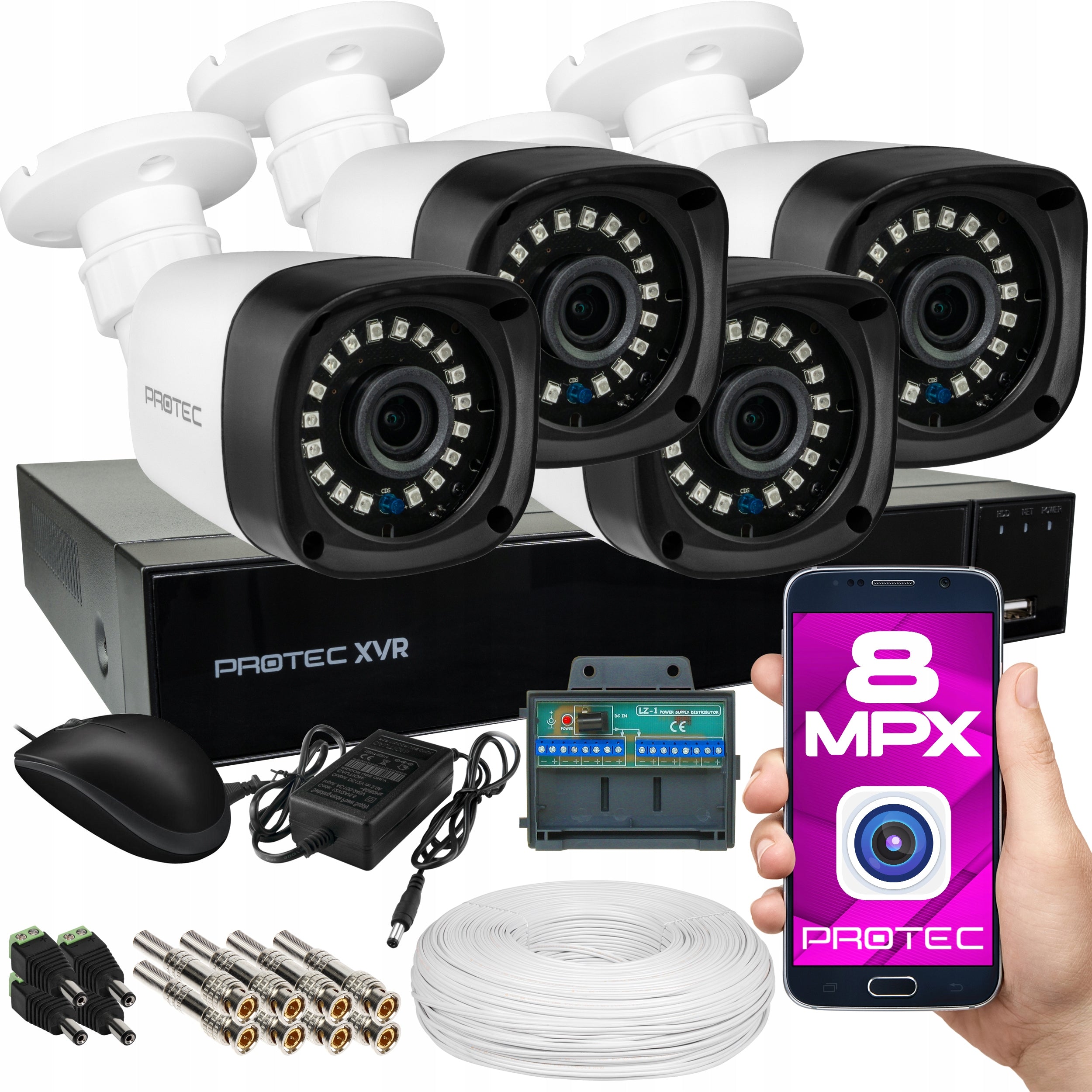 SET OF 4 CAMERAS 8MPX HIGH QUALITY 4K Without HDD preview on online application