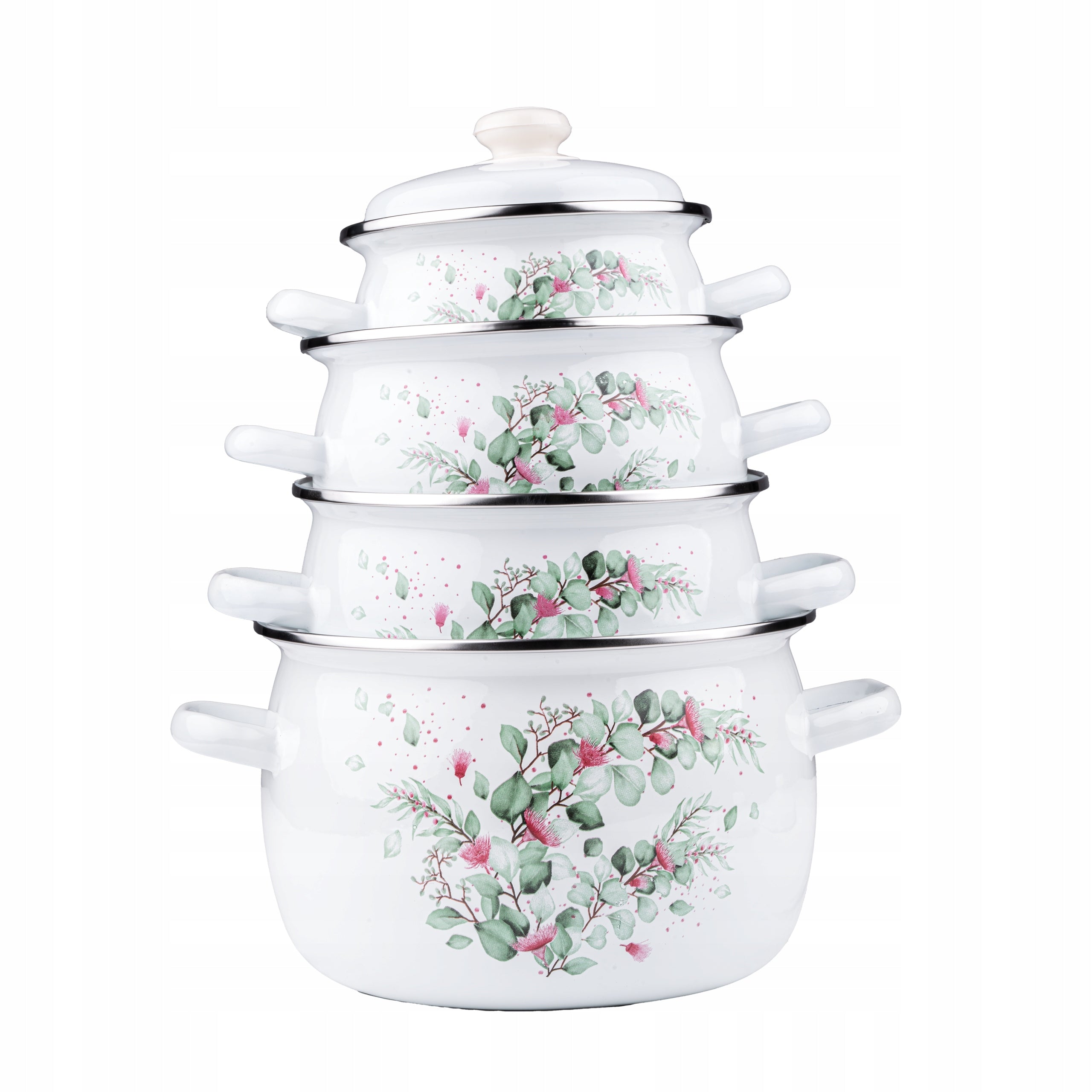 SET OF 4 ENAMEL POTS + LIDS 8EL INDUCTION GAS ENAMEL POTS EAN (GTIN) 5903771845915
