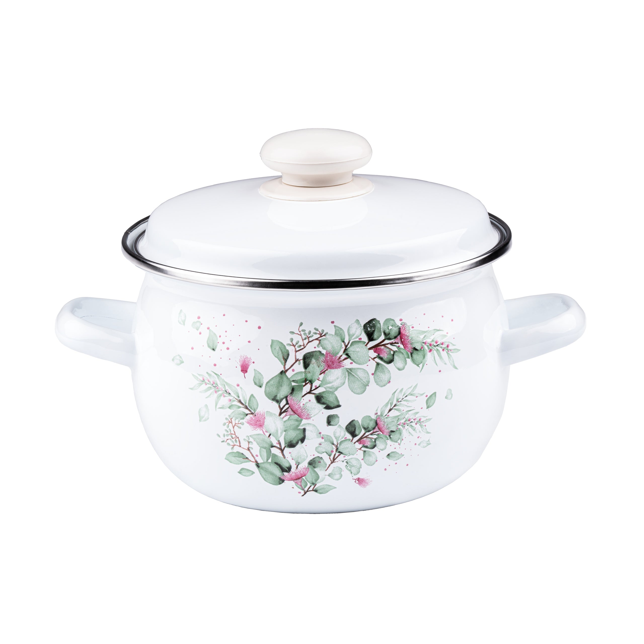 SET OF 4 ENAMEL POTS + LIDS 8EL INDUCTION GAS ENAMEL POTS Material enamel