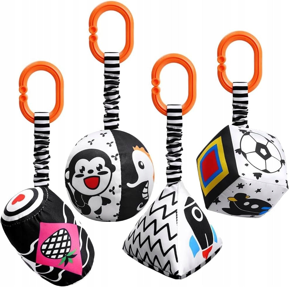 SET OF 4 TOYS FOR STROLLER SENSORY RATTLE FOR INFANT GIFT