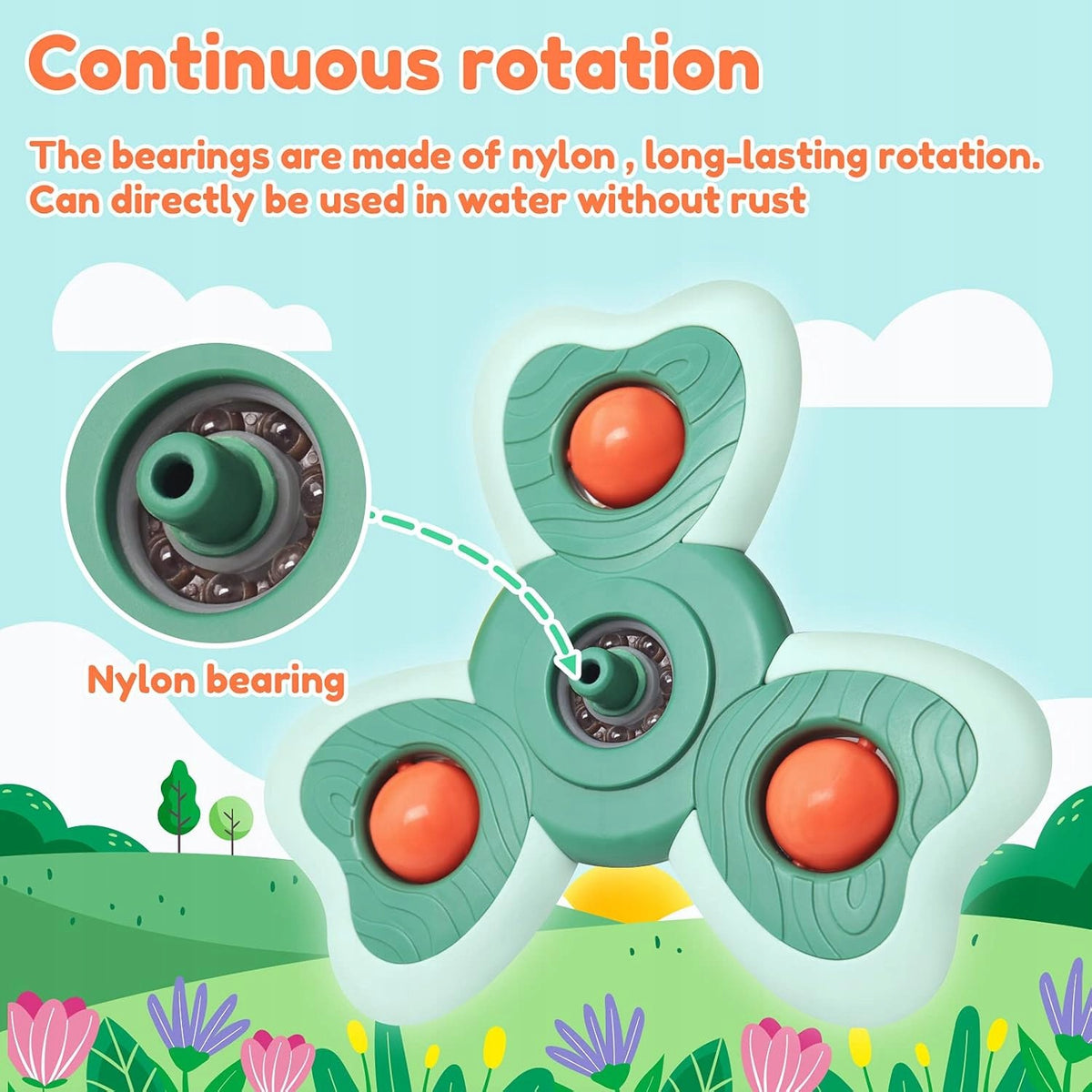 SET OF 4 x SPINNER TOY WITH SUCTION CUP SENSORY VANMOR Manufacturer code 5906893362056