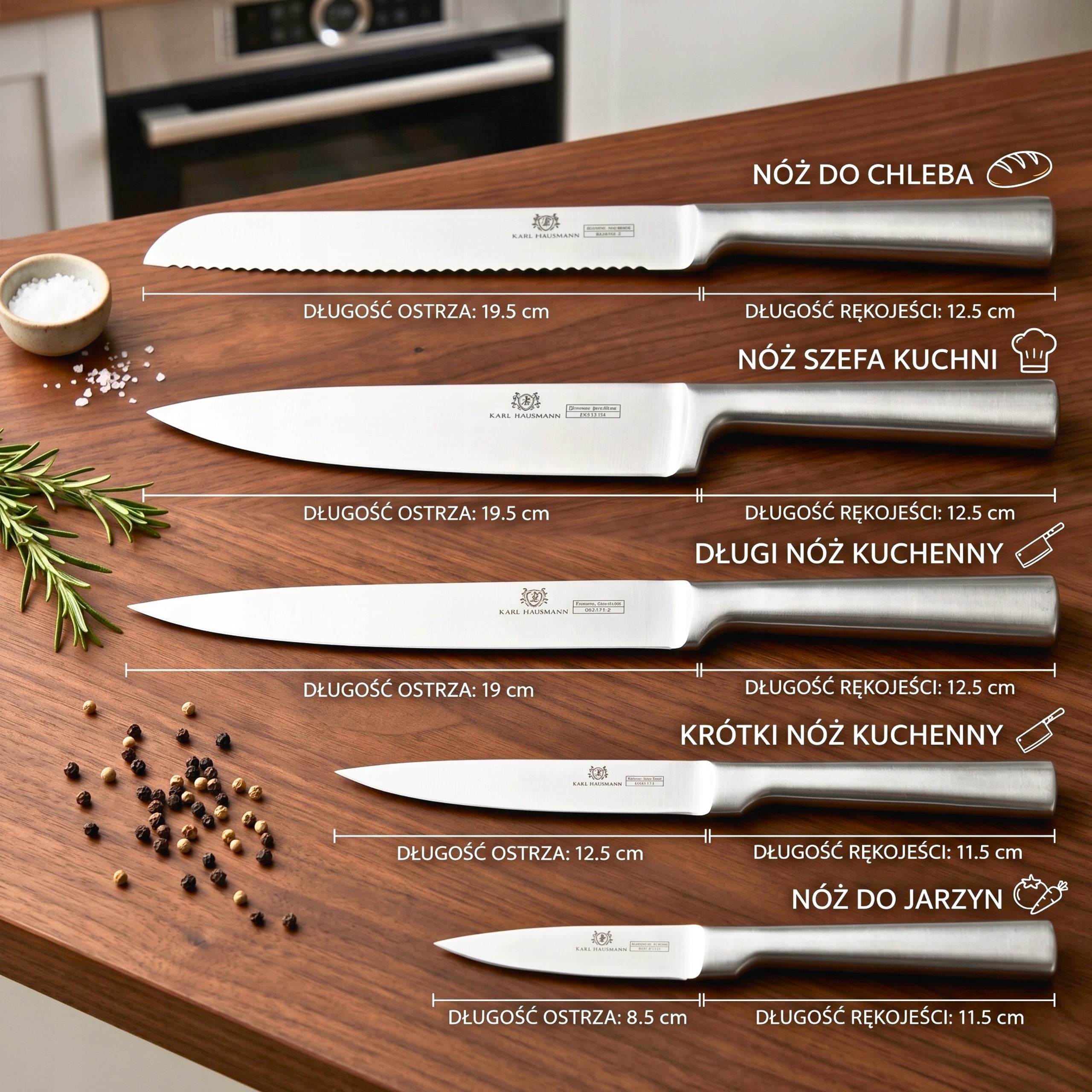 SET OF 5 KITCHEN KNIVES STEEL VERY SHARP CHEF KNIFE FOR VEGETABLE BREAD Manufacturer code 5905155000828