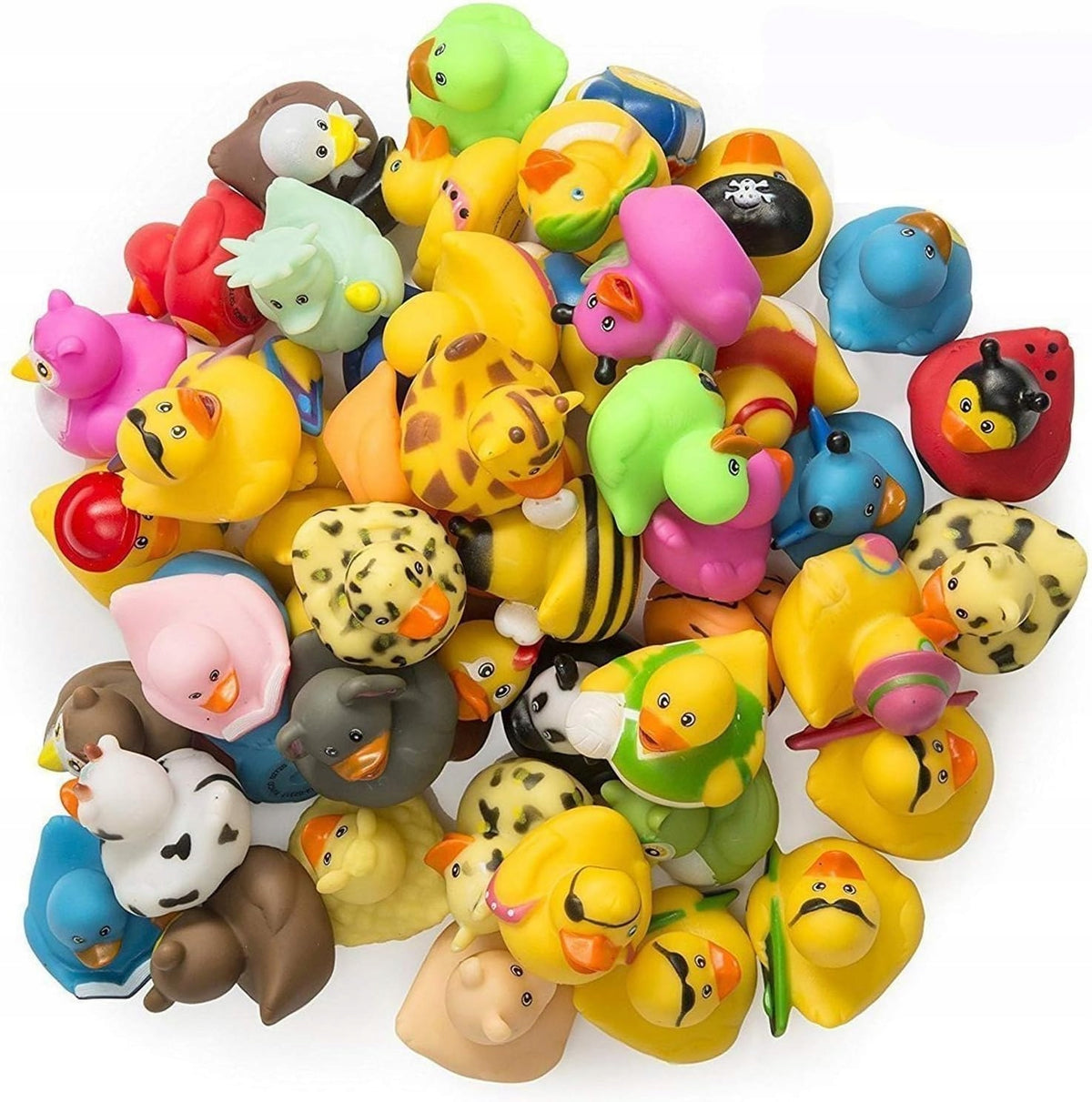 SET OF 50 RUBBER BATH DUCKS TOYS MULTICOLOR FLOAT 5cm