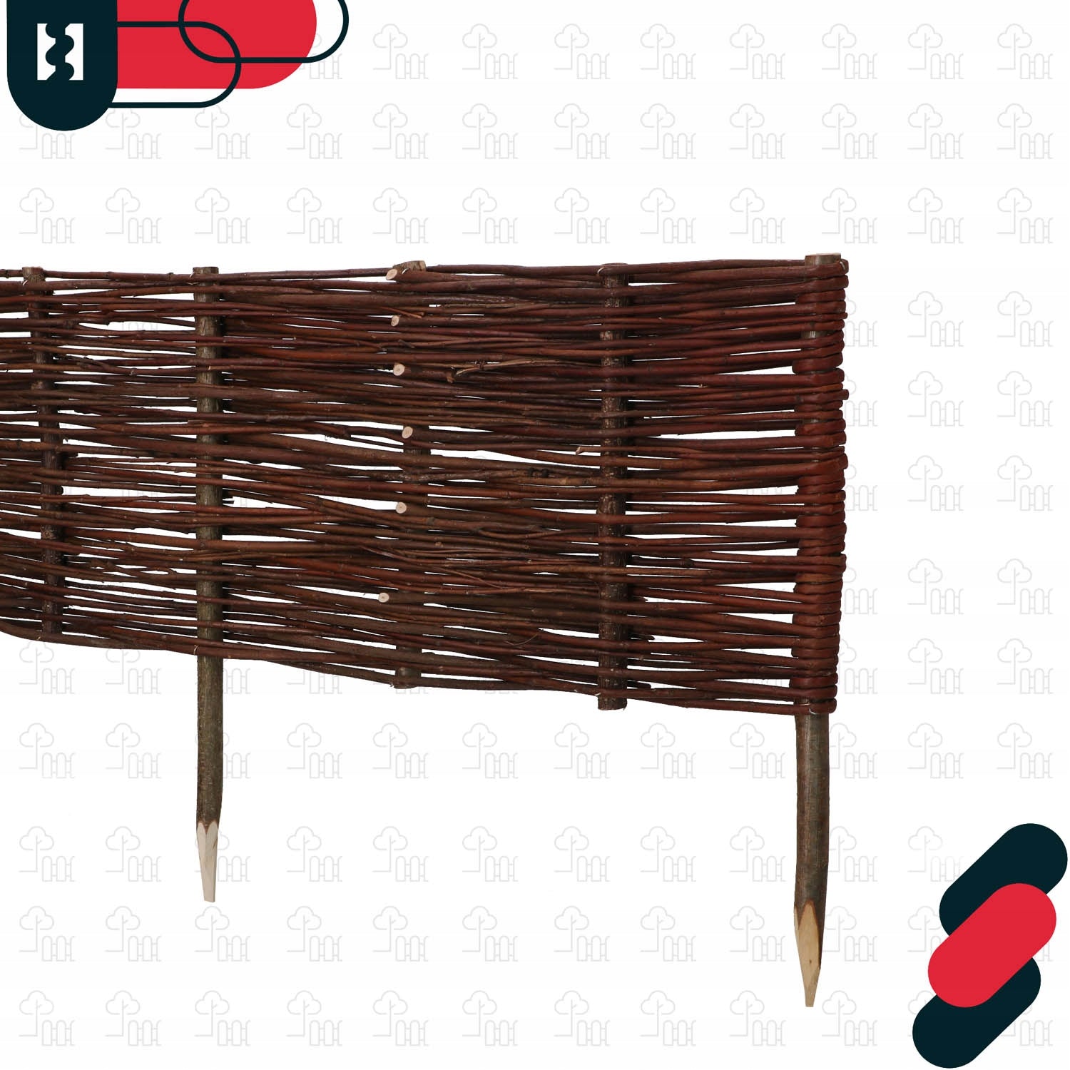 SET OF 5X GARDEN PALISADE WICKER EDGING FENCE HAMMERED FENCE 100X30CM Manufacturer code ZSY1116