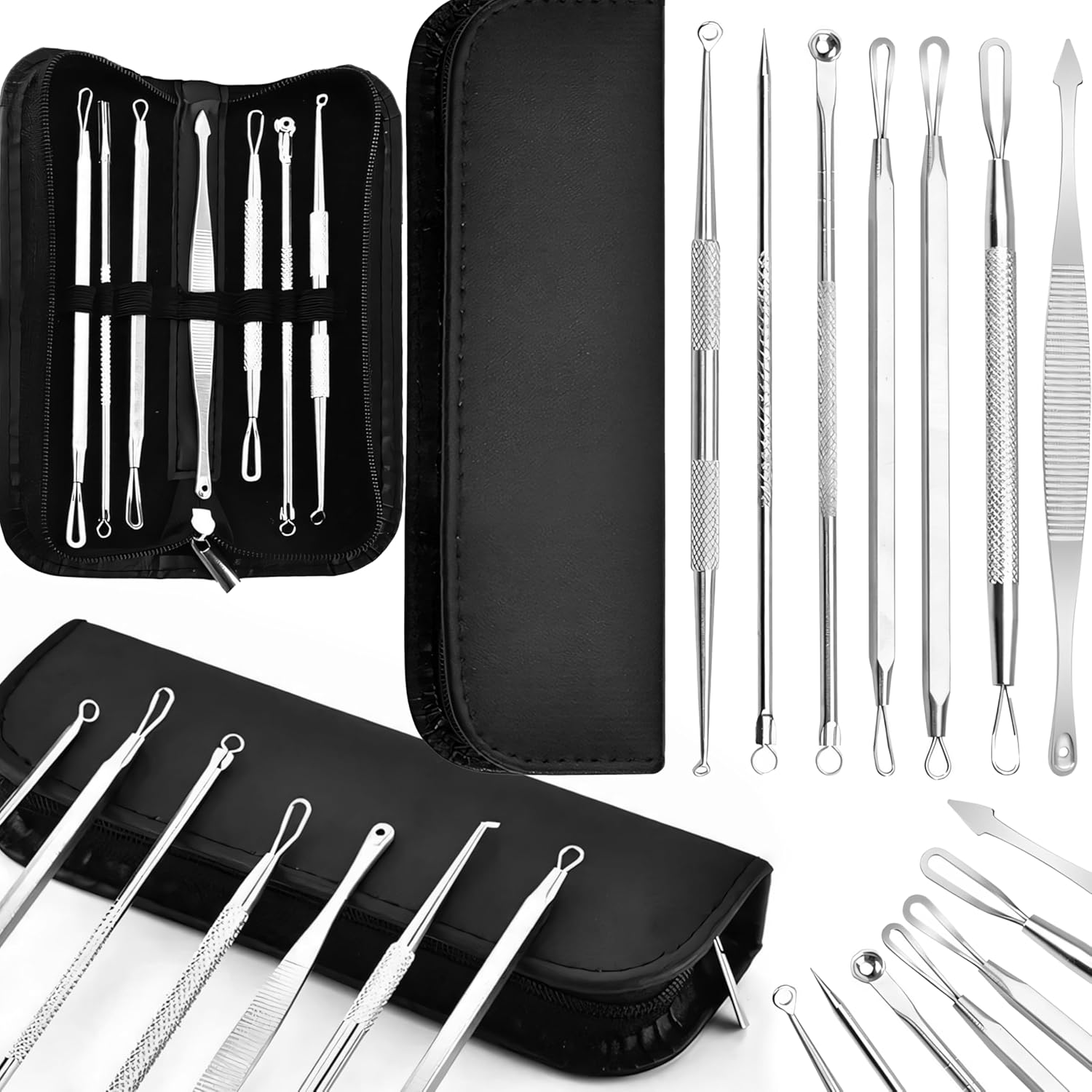 SET OF 7 STEEL BLACKHEAD AND BLACKHEAD REMOVAL TOOLS