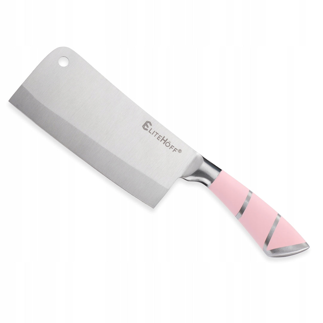 SET OF 9 ELEMENT KITCHEN KNIVES IN A STAND WITH SHARPENER AND SHEARS pink Manufacturer code 6329