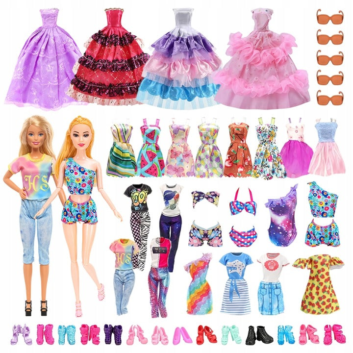 SET OF 96 DOLL CLOTHES BALL GOWNS GIFT FOR GIRL FUN XXL Packaging status original
