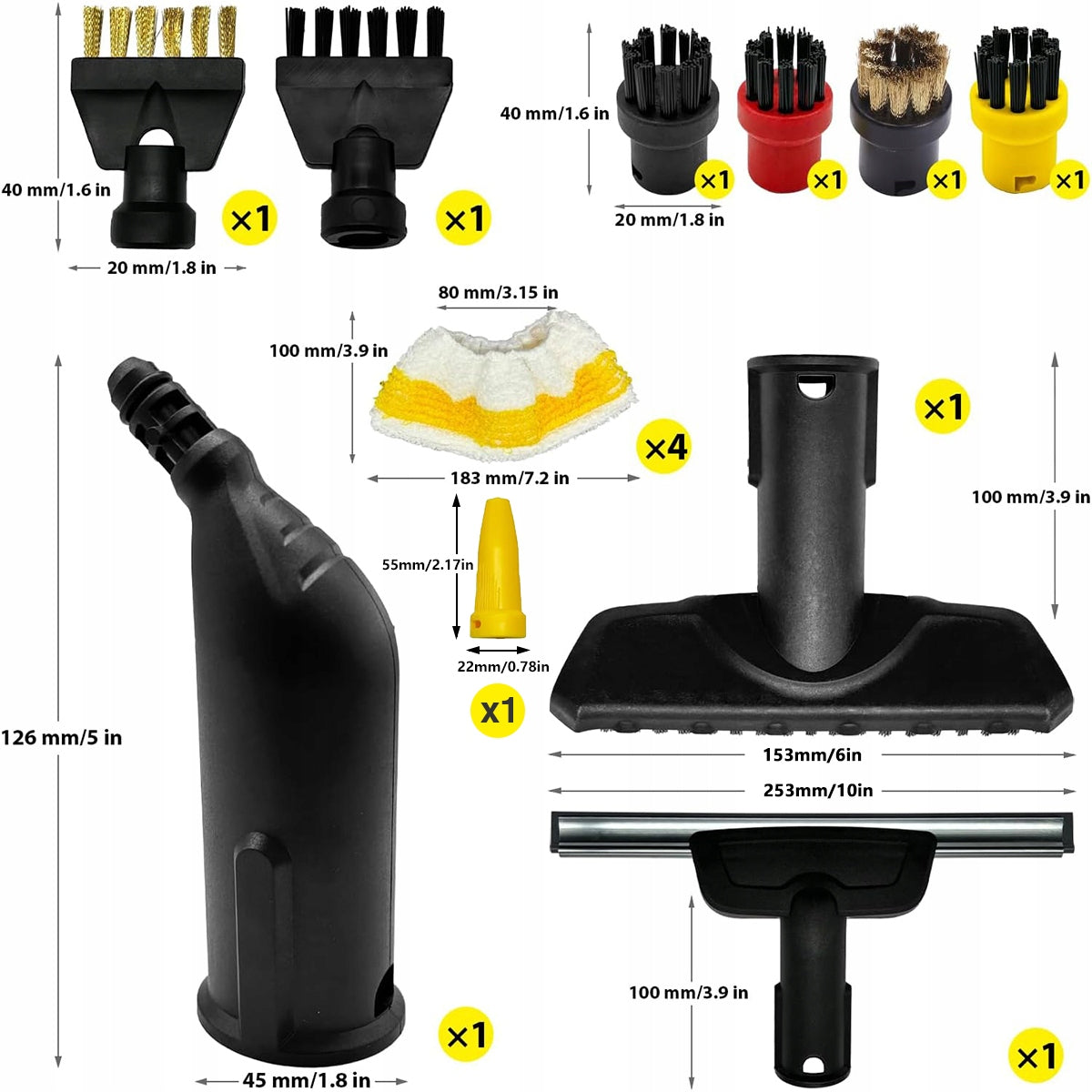 SET OF ACCESSORIES 10 PCS FOR EVAPORATORS EVAPORATOR KARCHER SC1 SC2 SC3 SC4 SC5 Product weight with unit packaging 0.467 kg