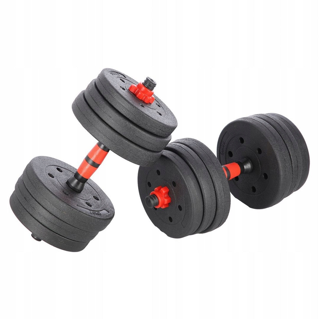 SET OF ADJUSTABLE Dumbbells + Barbell = 20KG Home training Home gym Brand Sportprise