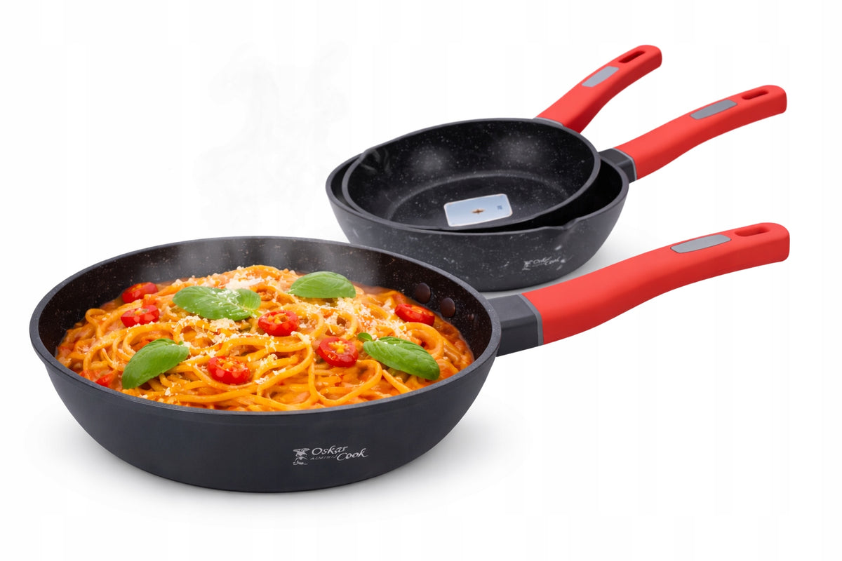SET OF ALUMINUM PANS 2pcs with MARBLED coating 24/28 cm