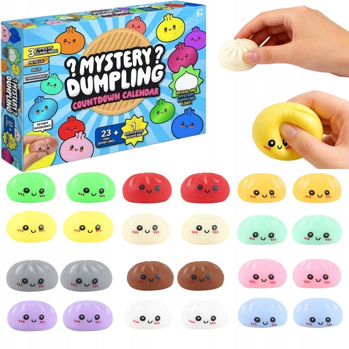 SET OF ANTISTRESS SQUISHY TOY ADVENT CALENDARS 24 SURPRISES GIFT