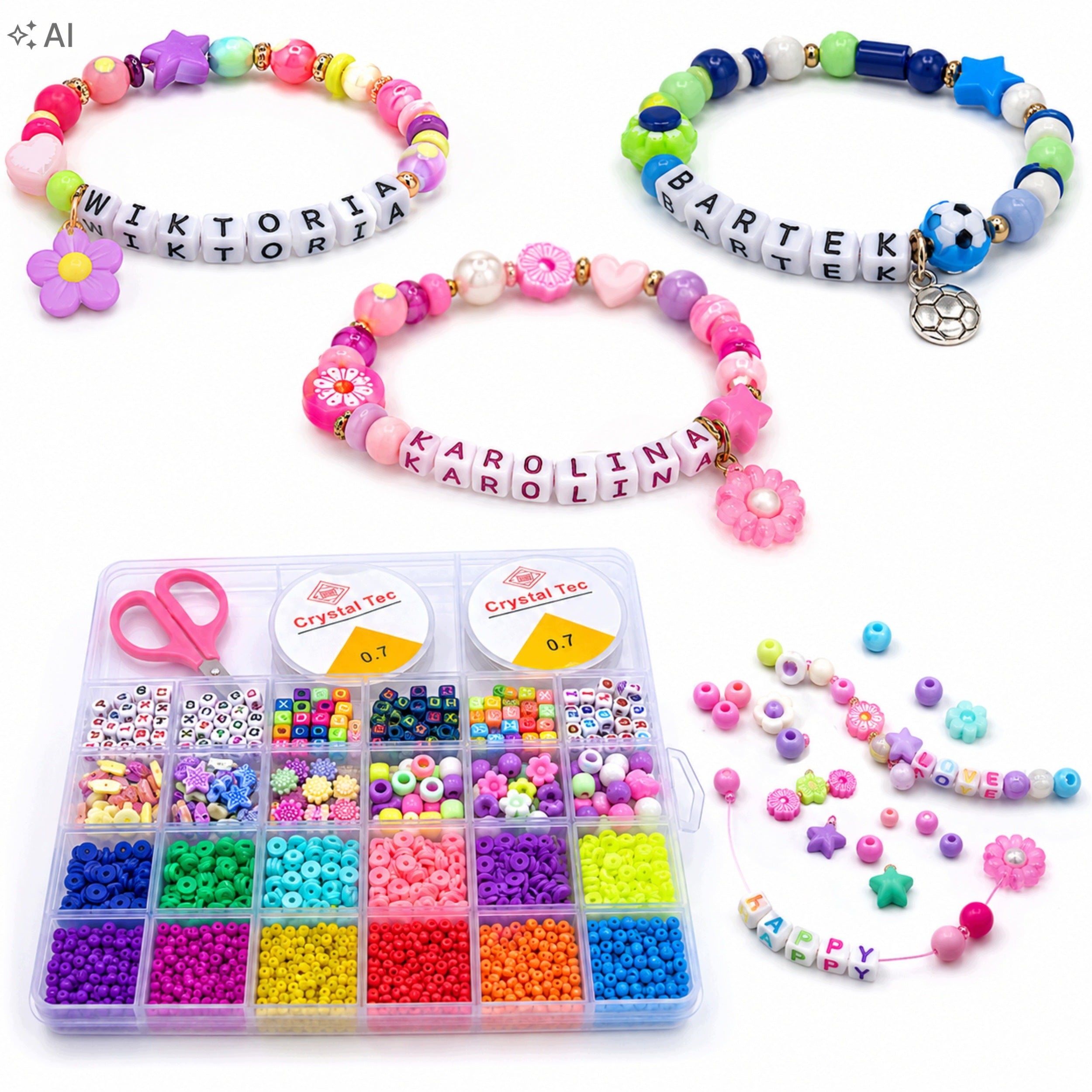SET OF BEADS FOR MAKING BRACELETS BRACELET BEADS LARGE SET Manufacturer code drob 047