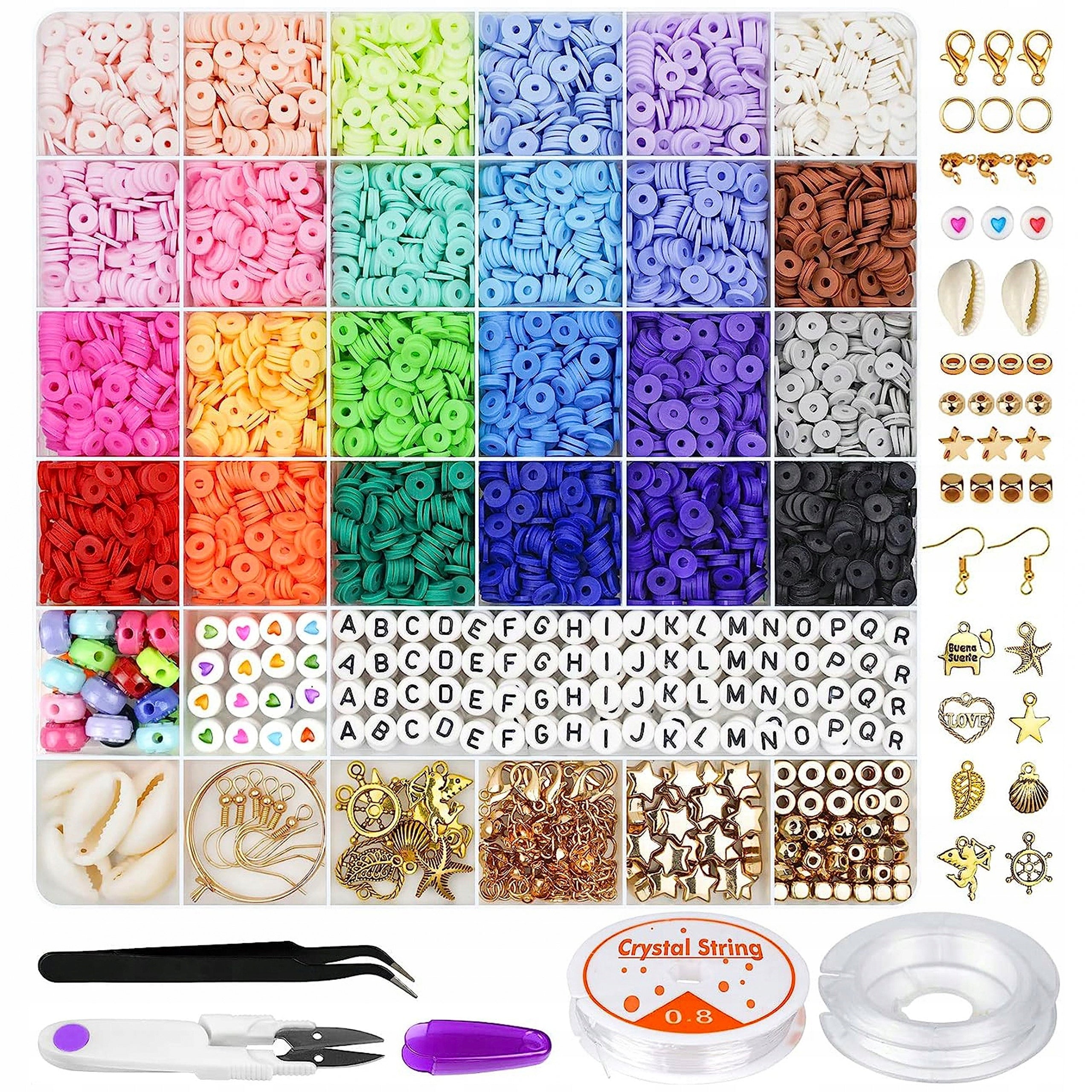 SET OF BEADS FOR MAKING BRACELETS JEWELRY BEADS LETTERS 6000 EL
