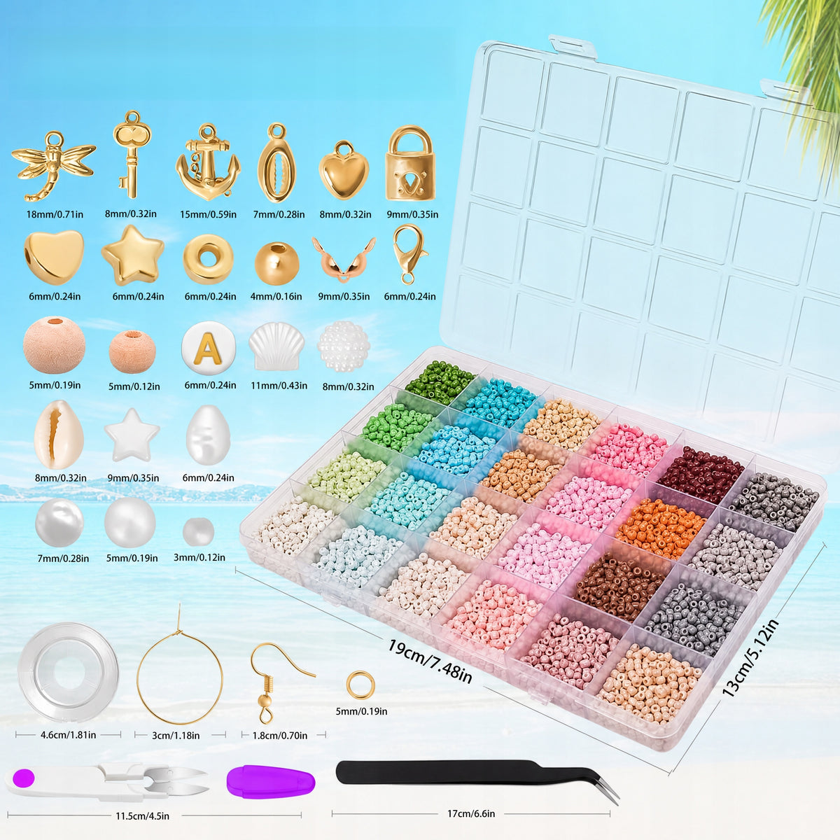 SET OF BEADS FOR MAKING BRACELETS LETTERS Glass Bead CREATING GIFT 12000EL Packaging status original