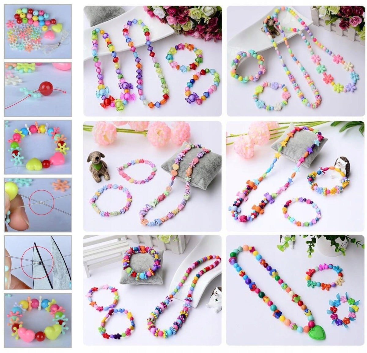 SET OF BEADS FOR MAKING BRACELETS NECKLACES BEADS DIY GIFT Packaging status original
