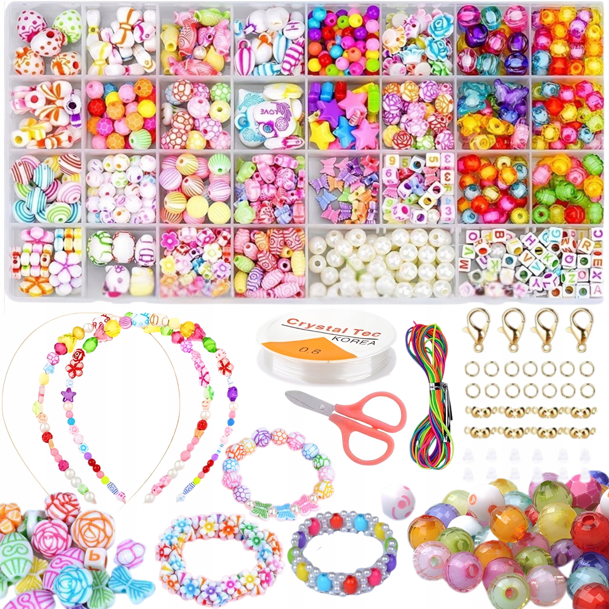 SET OF BEADS FOR MAKING BRACELETS NECKLACES BEADS DIY GIFT