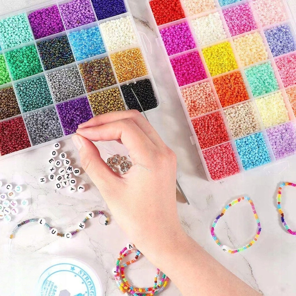 SET OF BEADS FOR MAKING NECKLACE BRACELETS 35000 LETTER BEADS Packaging status original