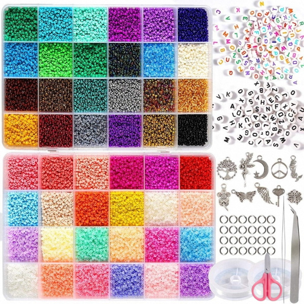 SET OF BEADS FOR MAKING NECKLACE BRACELETS 35000 LETTER BEADS