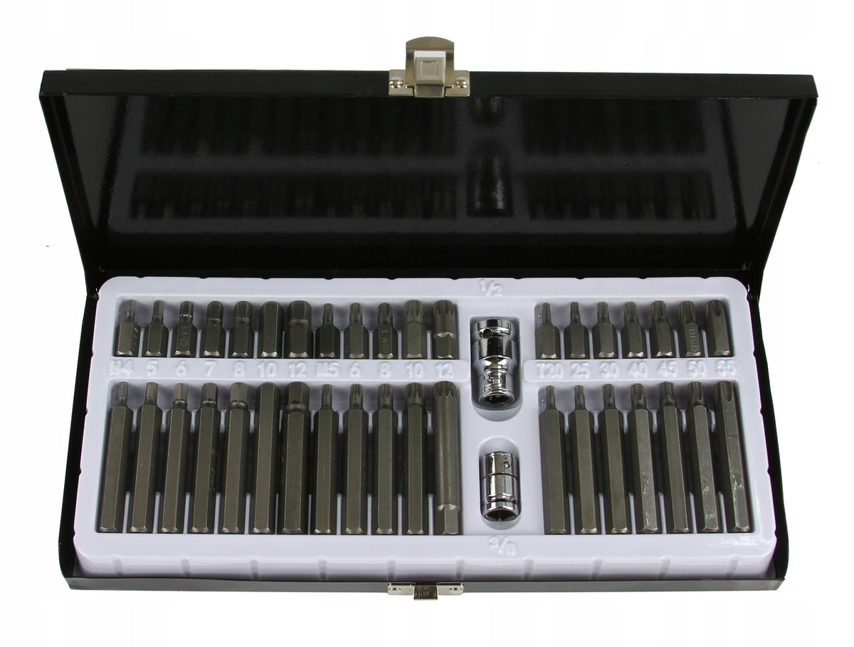 SET OF BITS KEYS IMBUS TORX SPLINE 40 PIECES CASSETTE METAL HARD M66410 Brand Mar-Pol