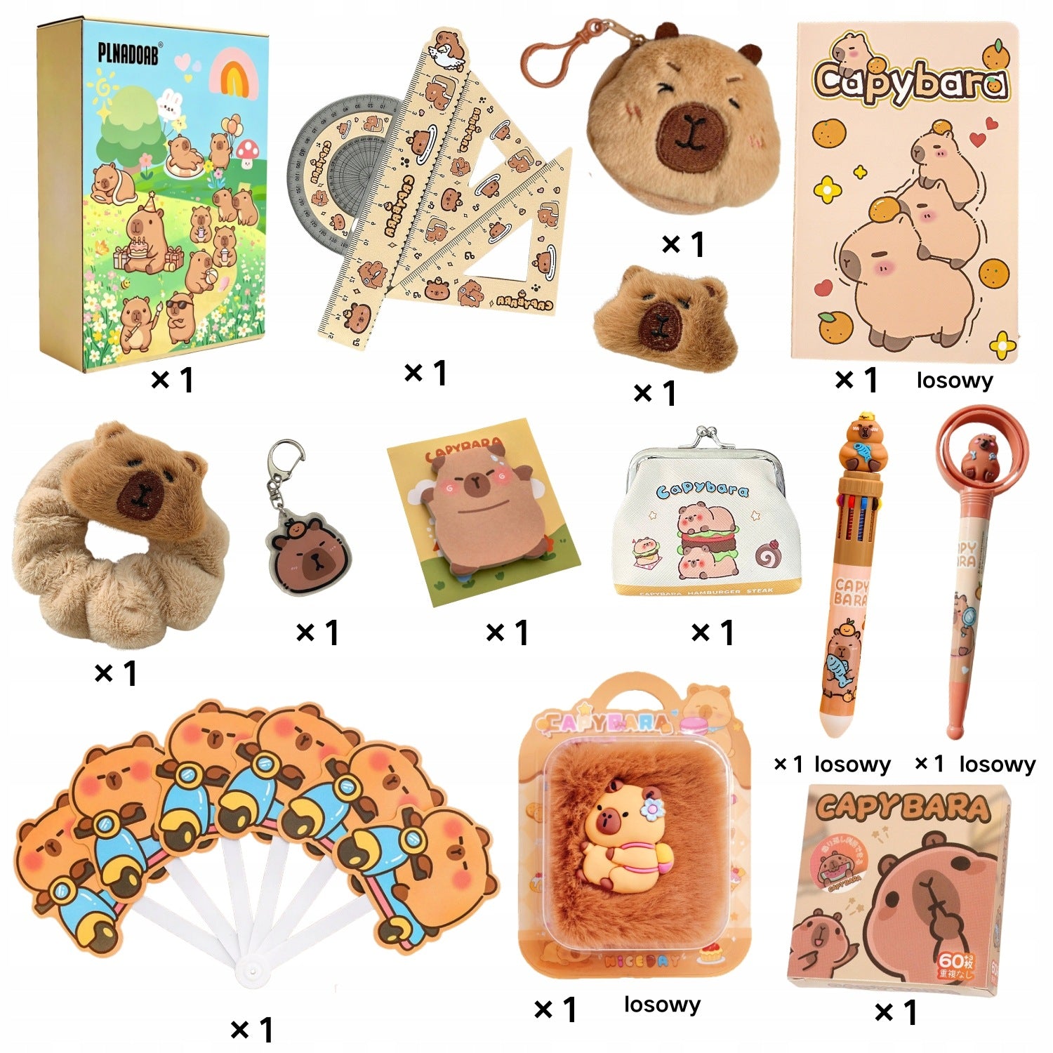 SET OF CAPYBARA DIARIES CREATIVE FOR CHILDREN GIFT BIRTHDAY GIFT Brand PLNADOAB