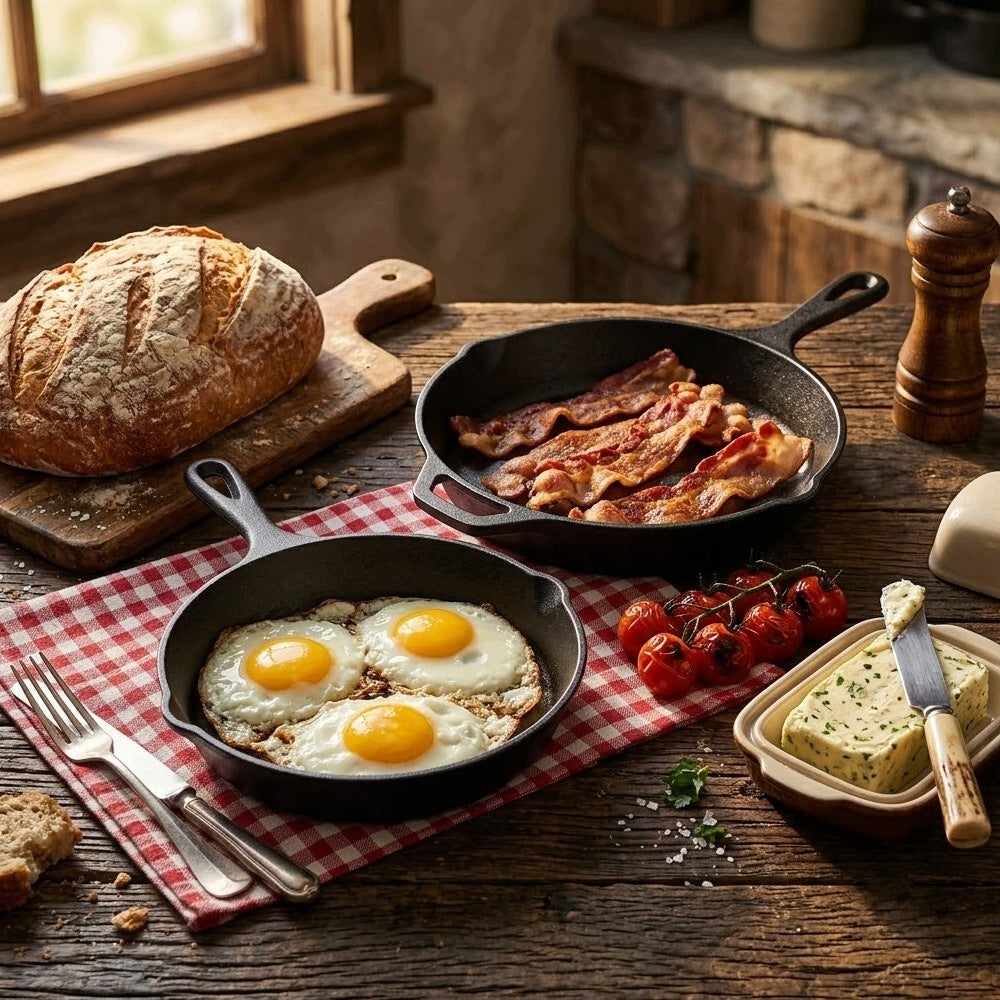 SET OF CAST IRON PANS 20 25 30cm INDUCTION GAS OVEN GRILL GIEREKHOFF Manufacturer code GH 8002