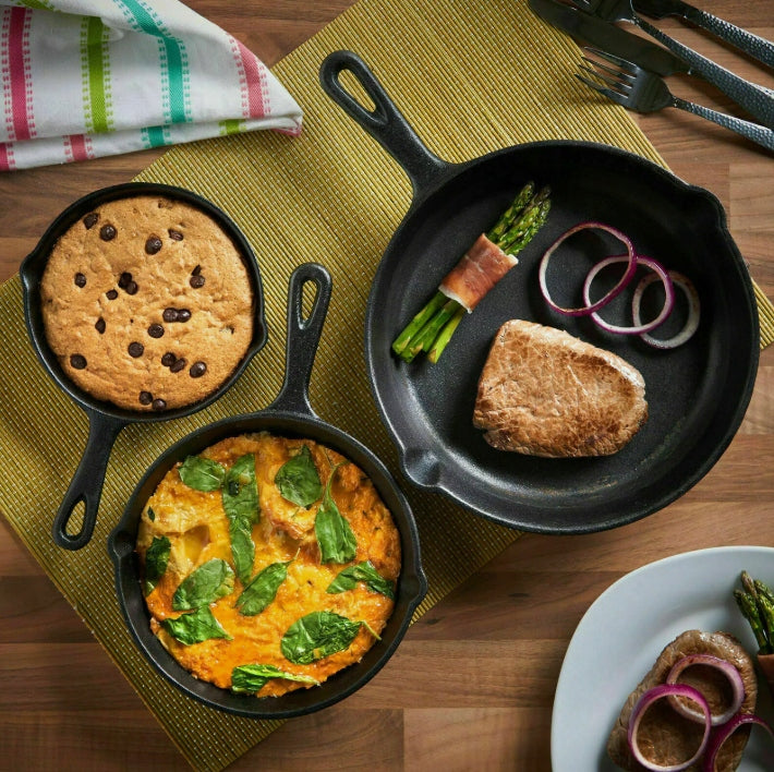 SET OF CAST IRON PANS 3PCS CAST IRON GRILL PAN FOR IRON3 FIREPLACE Manufacturer code POKKA IRONCAST3x