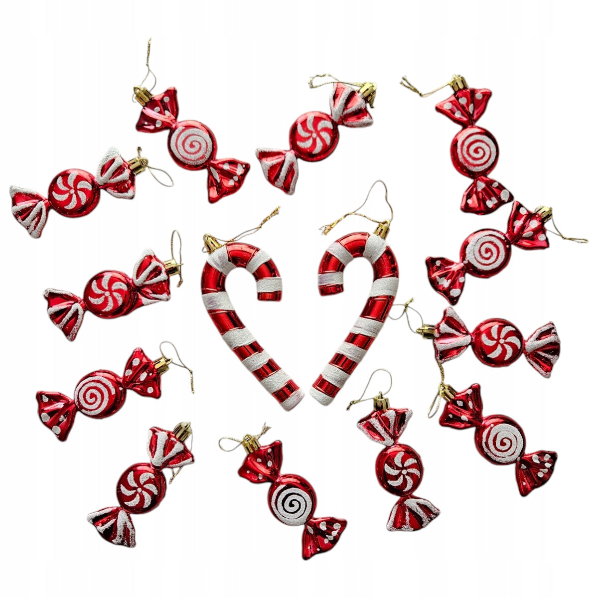 SET OF CHRISTMAS TREE CANDY LOLLIPOPS PENDANTS CHRISTMAS bauble ornament 14 PCS
