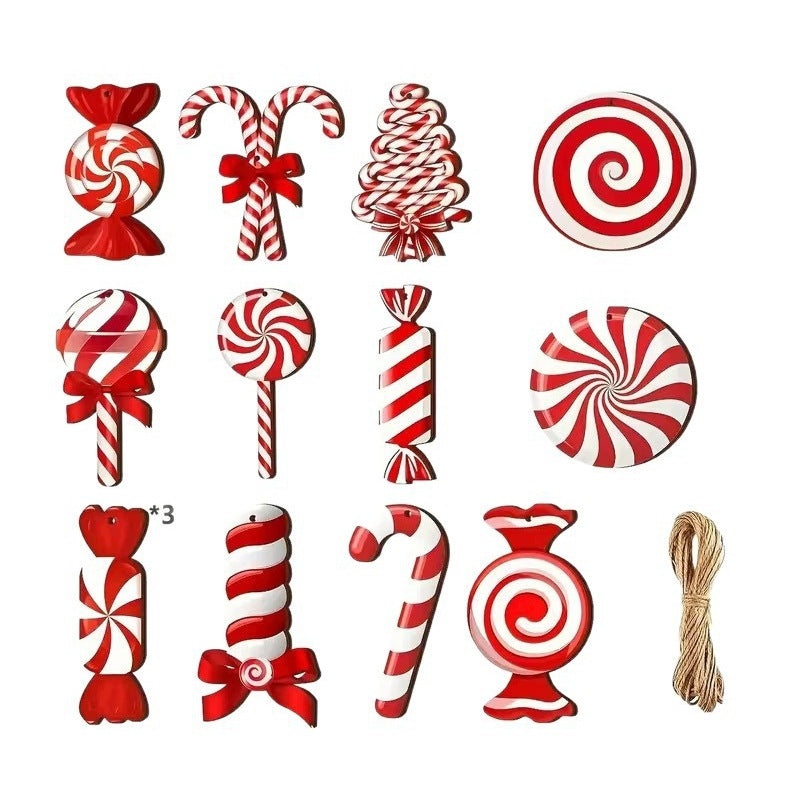 SET OF CHRISTMAS TREE CANDY LOLLIPOPS PENDANTS CHRISTMAS bauble ornament 24 PCS Manufacturer code EuroBox9878