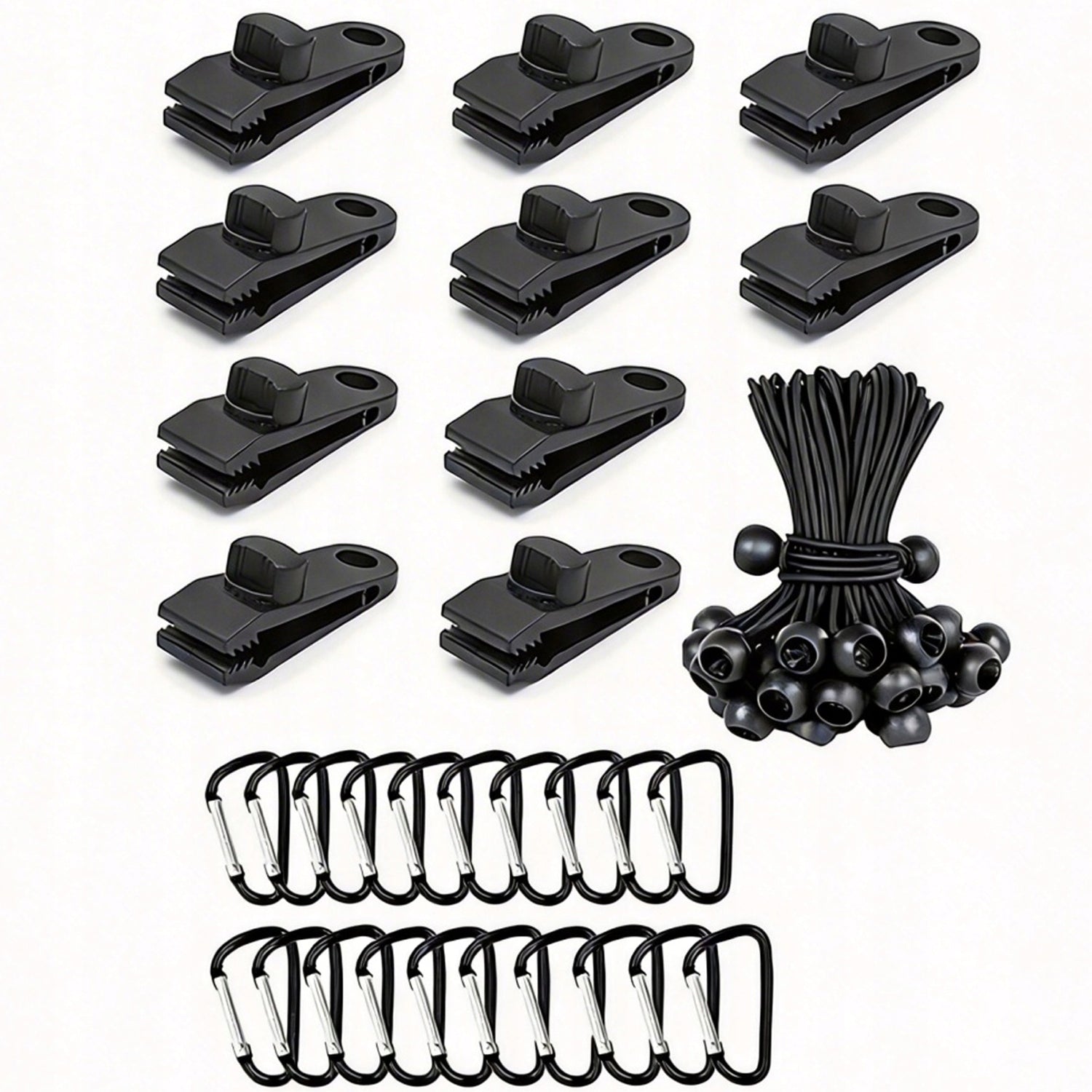 SET OF CLIPS FOR TENT TARPAULINS 30PCS. STRONG FASTENING