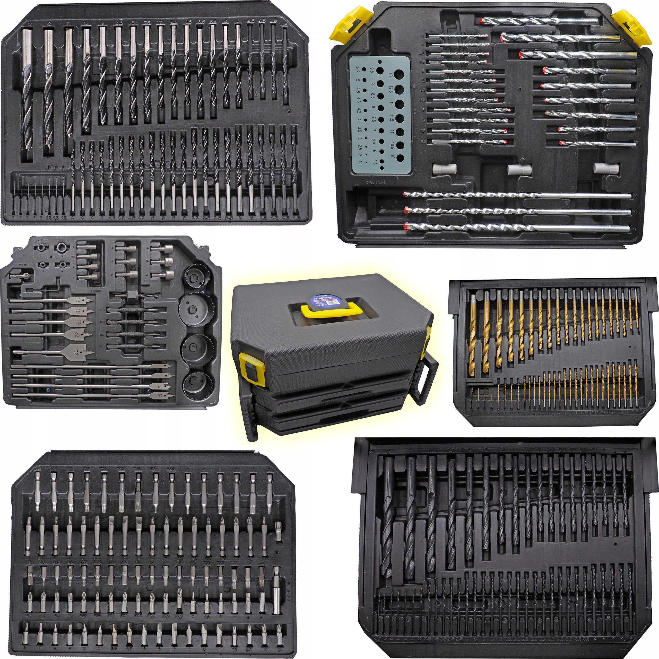 SET OF DRILL BITS FOR FORAMINIFERA FOR WOOD CONCRETE METAL 300 EL Brand Falon-Tech