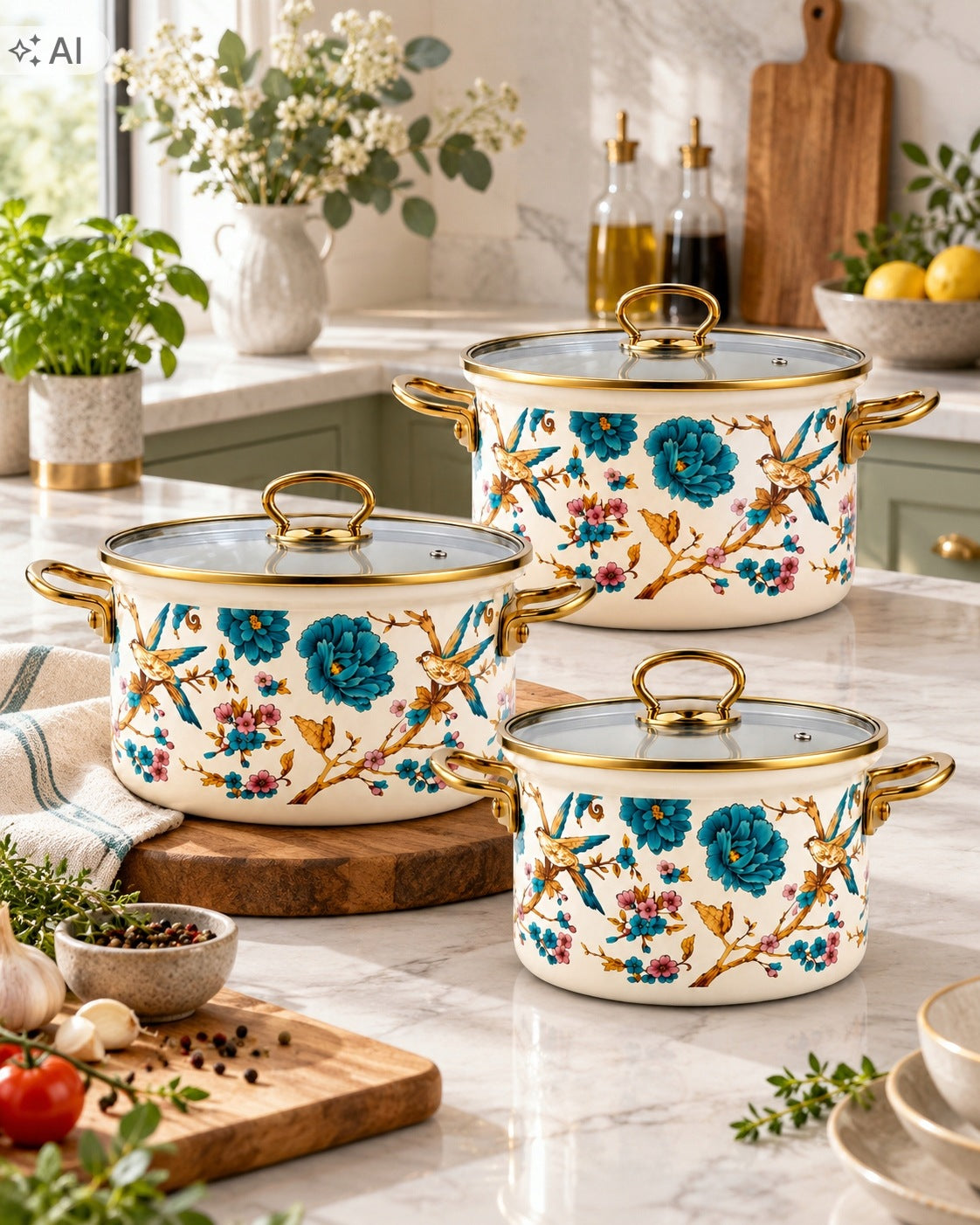 SET OF ENAMEL POTS CLASSIC 6 EL Manufacturer code BY003