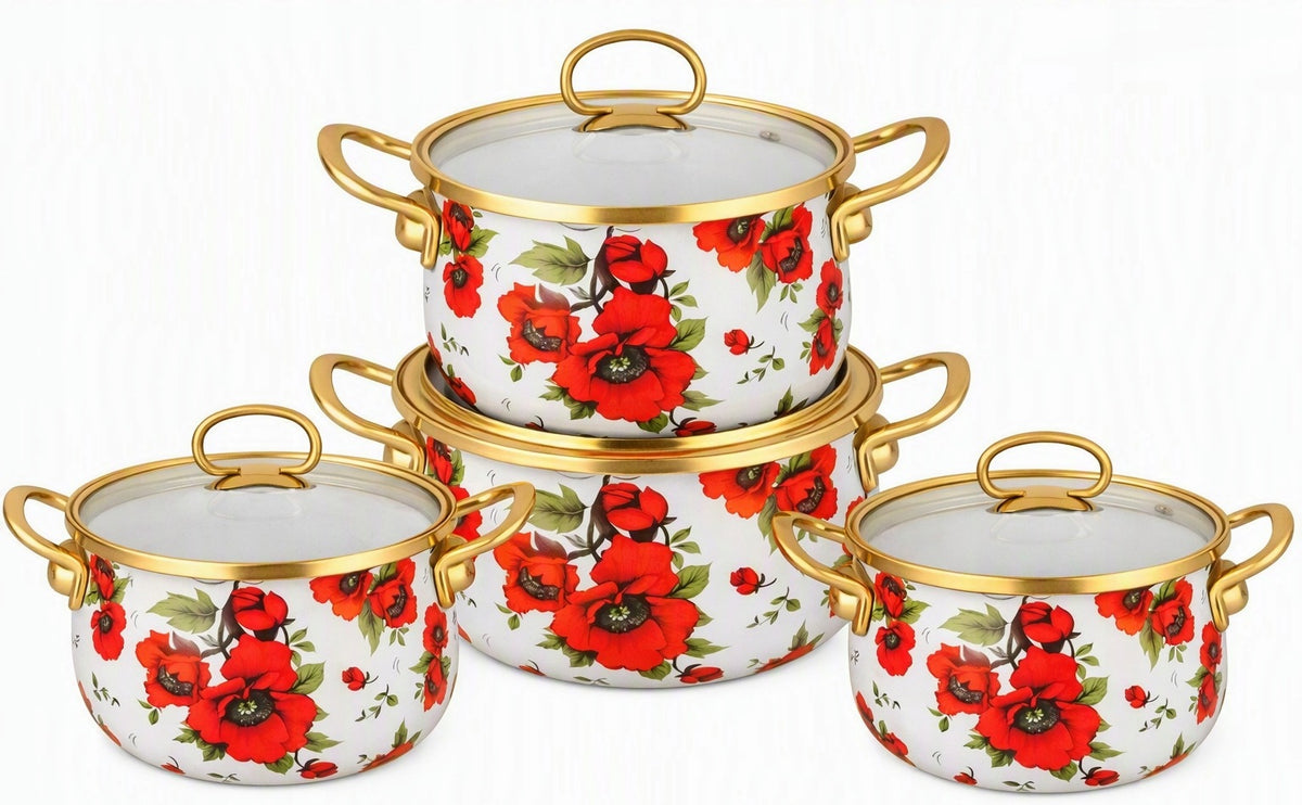 SET OF ENAMEL POTS CLASSIC 8 EL EDENBERG