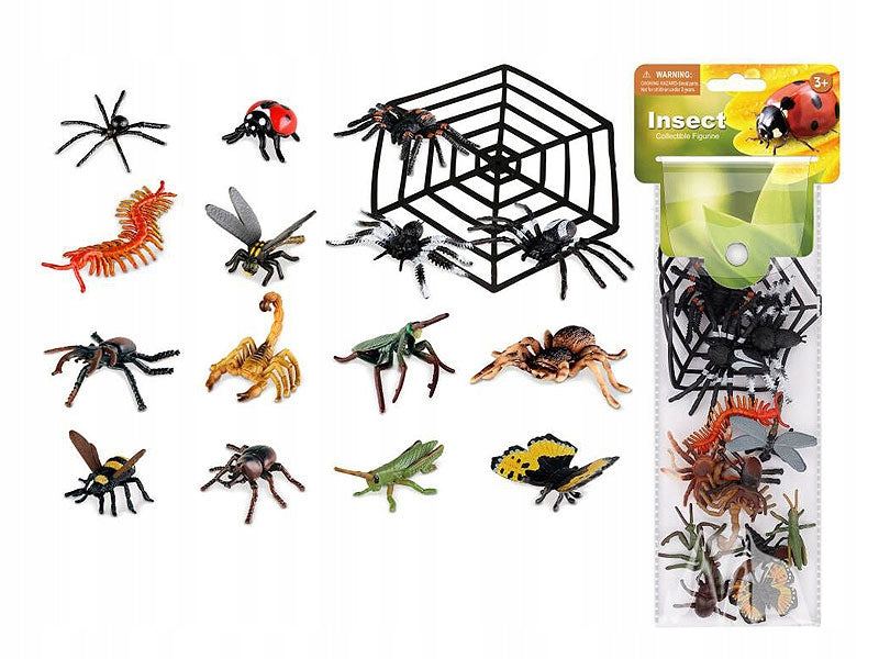 SET OF FIGURINES INSECTS BUGS SPIDERS TERRARIUM 16PCS Packaging status original