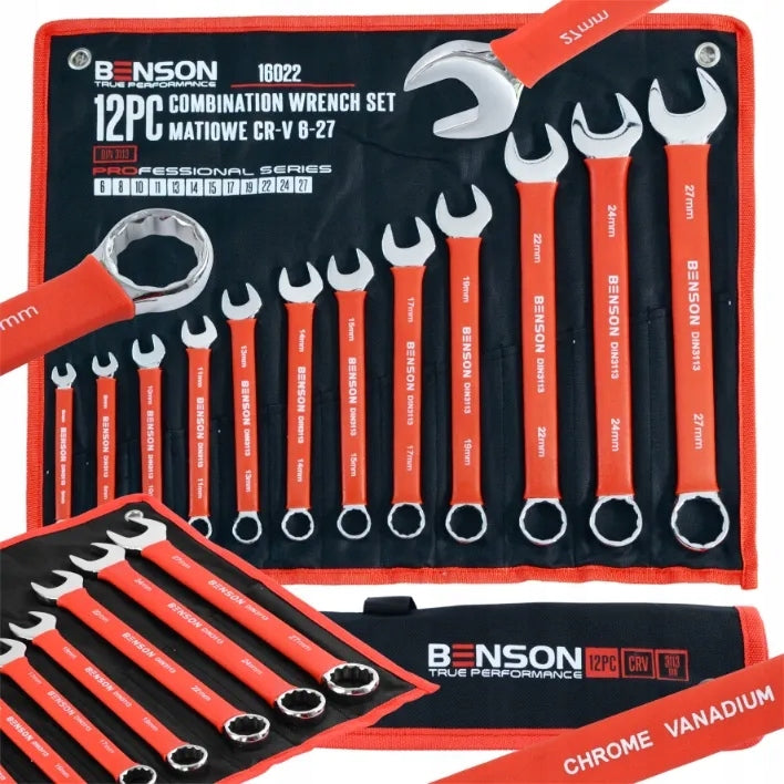 SET OF FLAT WRENCHES IN RUBBER 6-27MM 12EL MAT BENSON BY BLACK