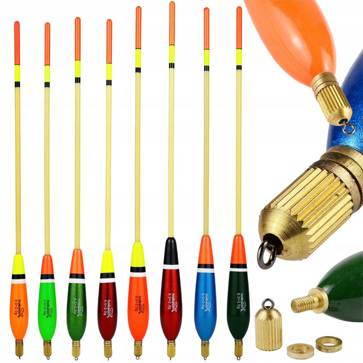 SET OF FLOAT HOKKAIDO WITH WEIGHT ADJUSTMENT 8PCS.