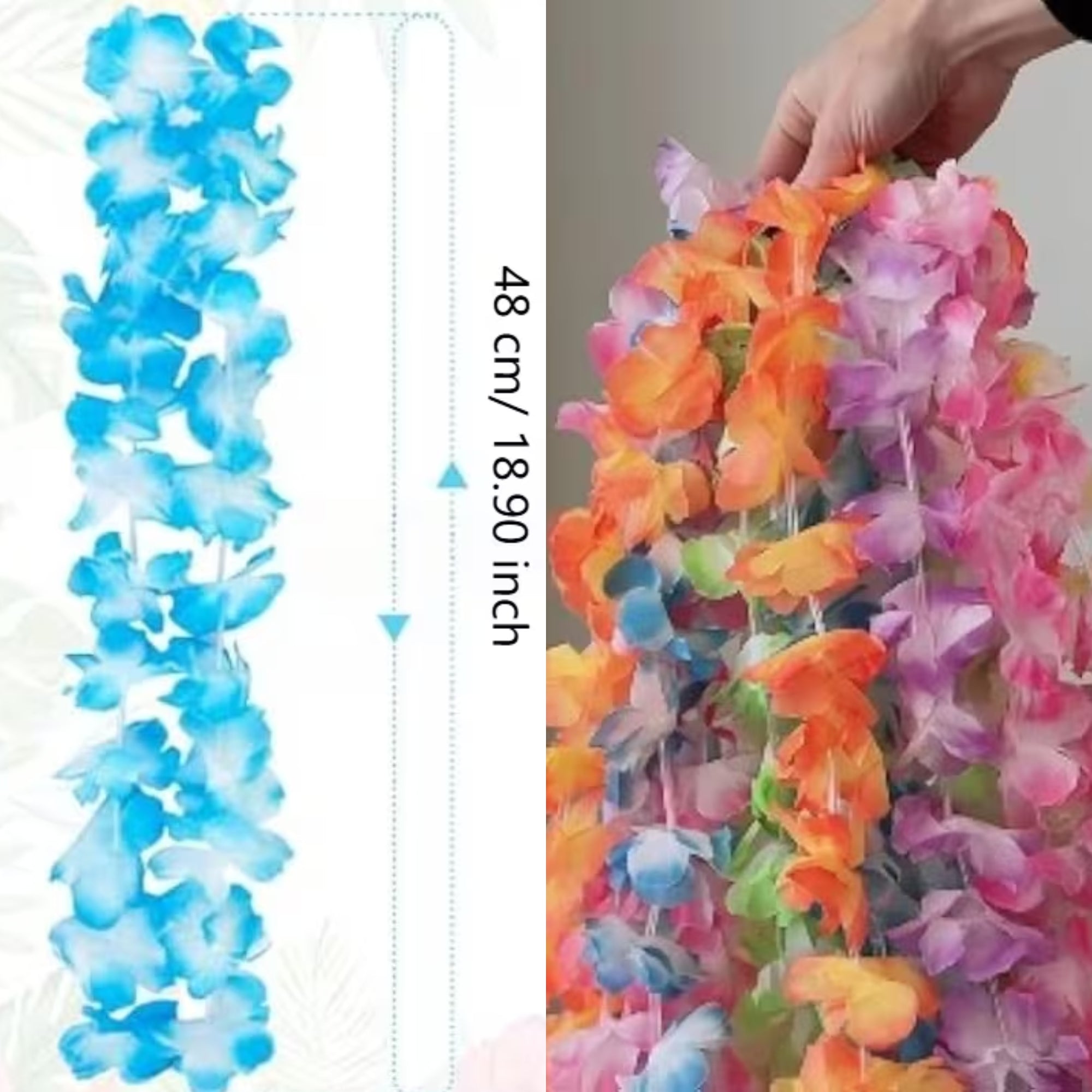 SET OF HAWAIIAN NECKLACES 10 PCS FLOWERS HAWAIIAN PARTY OUTFIT Manufacturer code 4398001654874