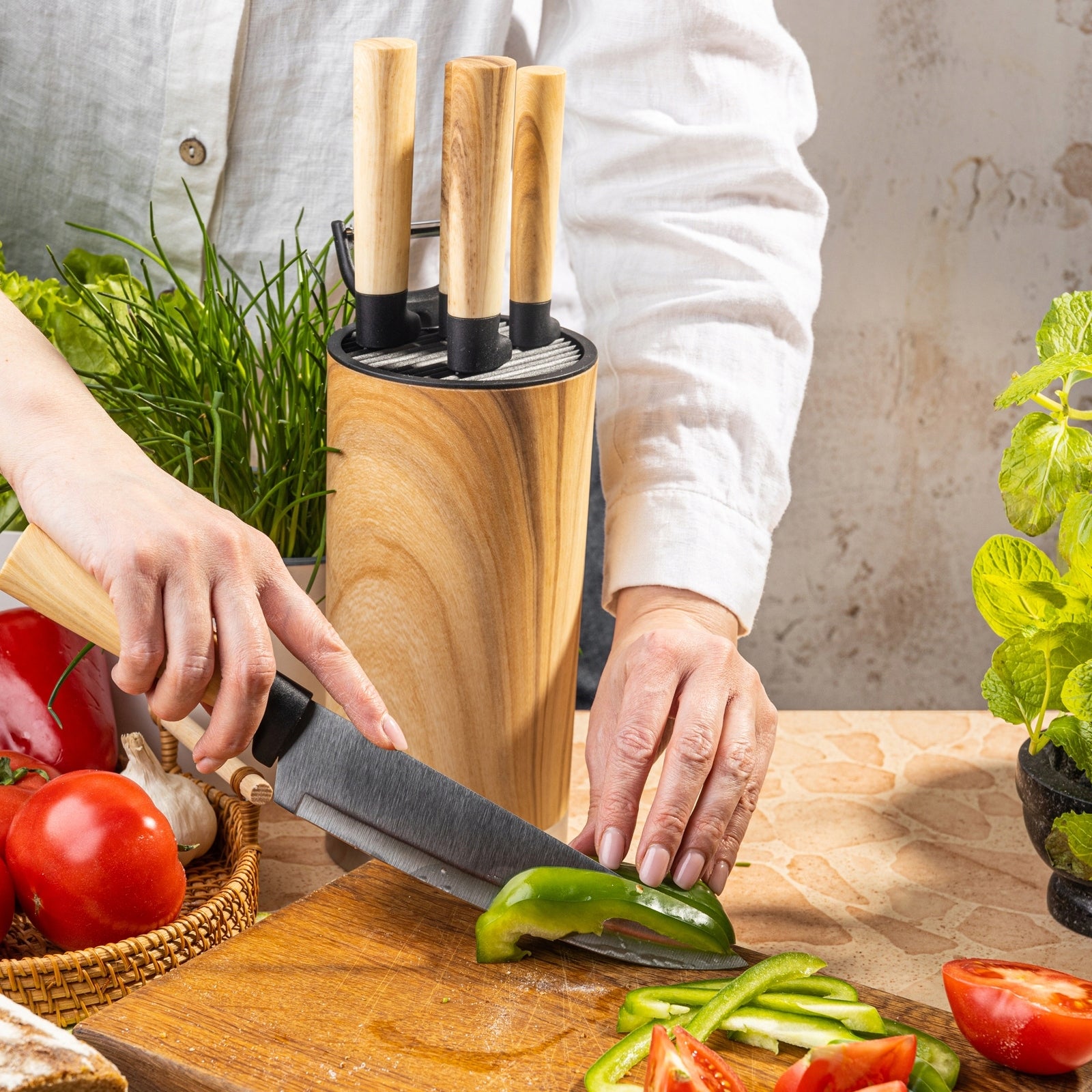 SET OF KITCHEN KNIVES KLAUSBERG KB-9036 7 EL. WITH PEELER IN BLOCK Manufacturer code KB-9036