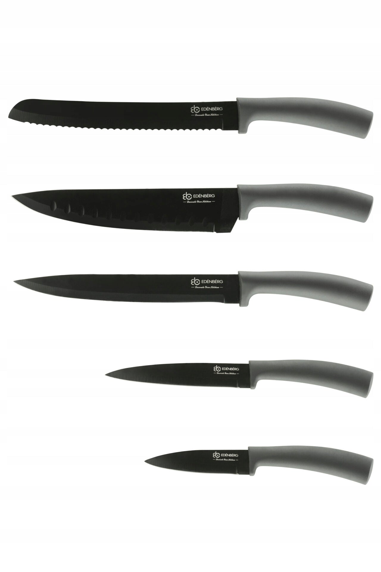 SET OF KNIVES WITH MAGNETIC STRIP 5 PCS. EDENBERG Packaging status original