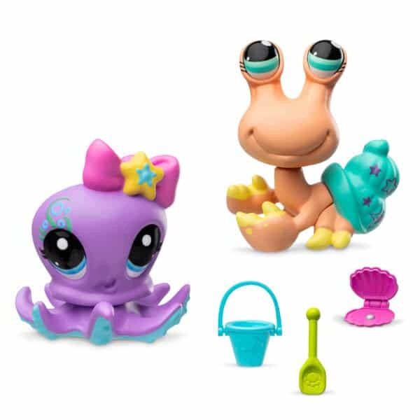 SET OF LITTLEST PET SHOP TREASURE HUNT FIGURINES AND ACCESSORIES #154 #155 Packaging status original