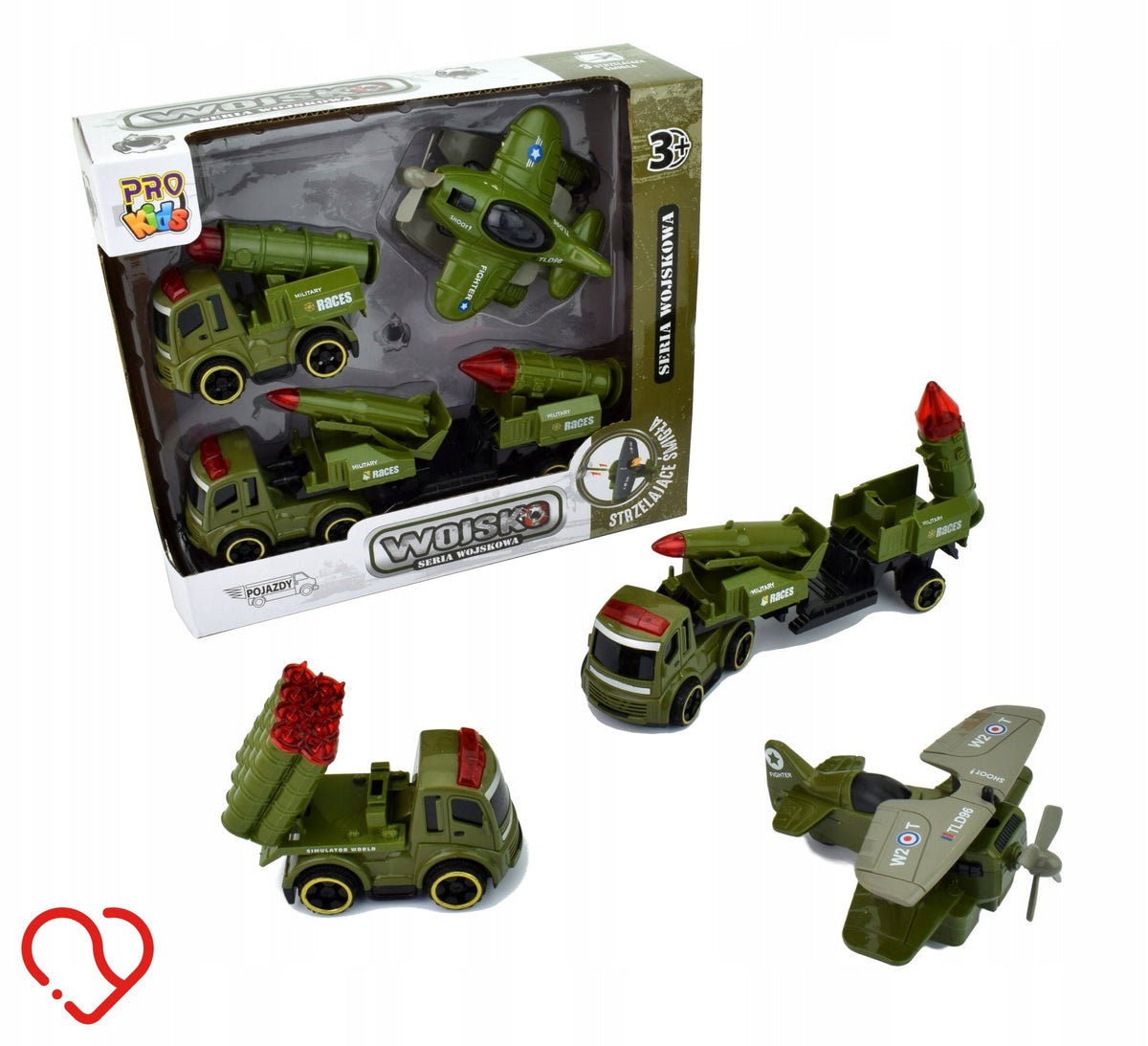 SET OF MILITARY VEHICLES PRO KIDS ROCKET SHOOTING AIRCRAFT 3+